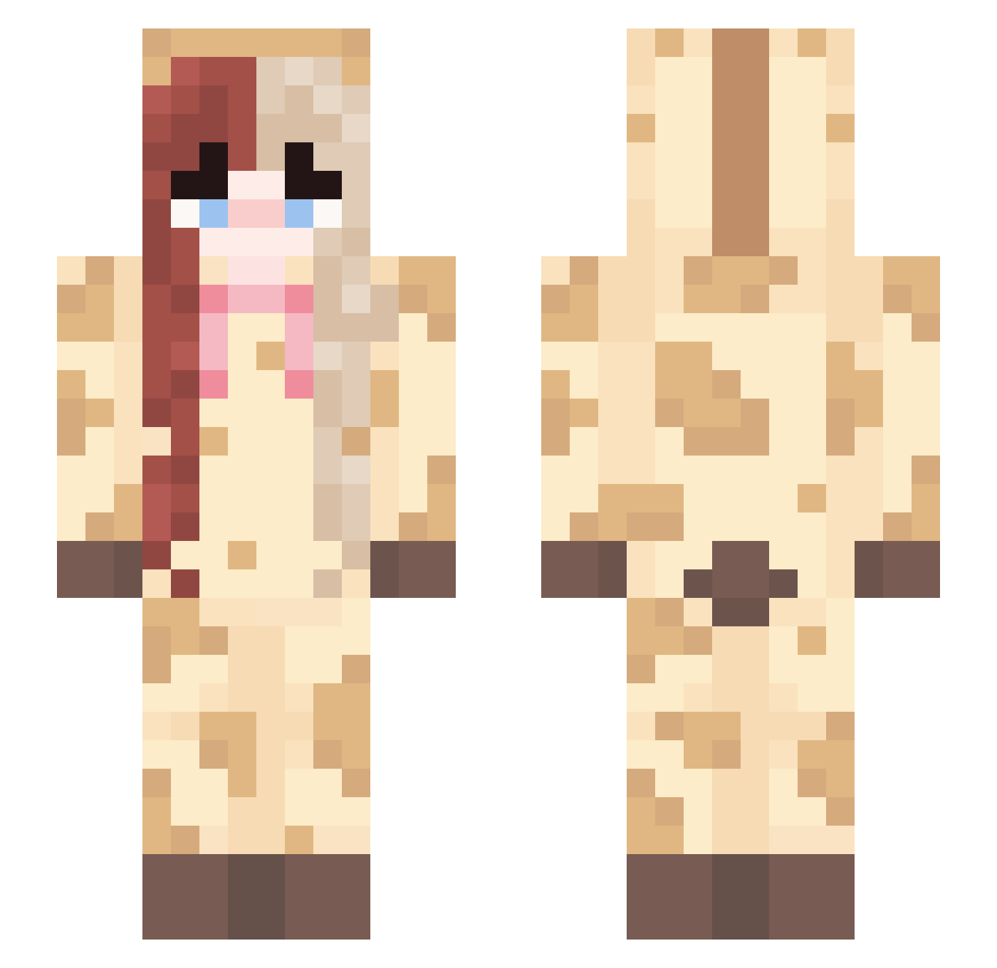 JonaDieKrokette Minecraft skin, front and back view
