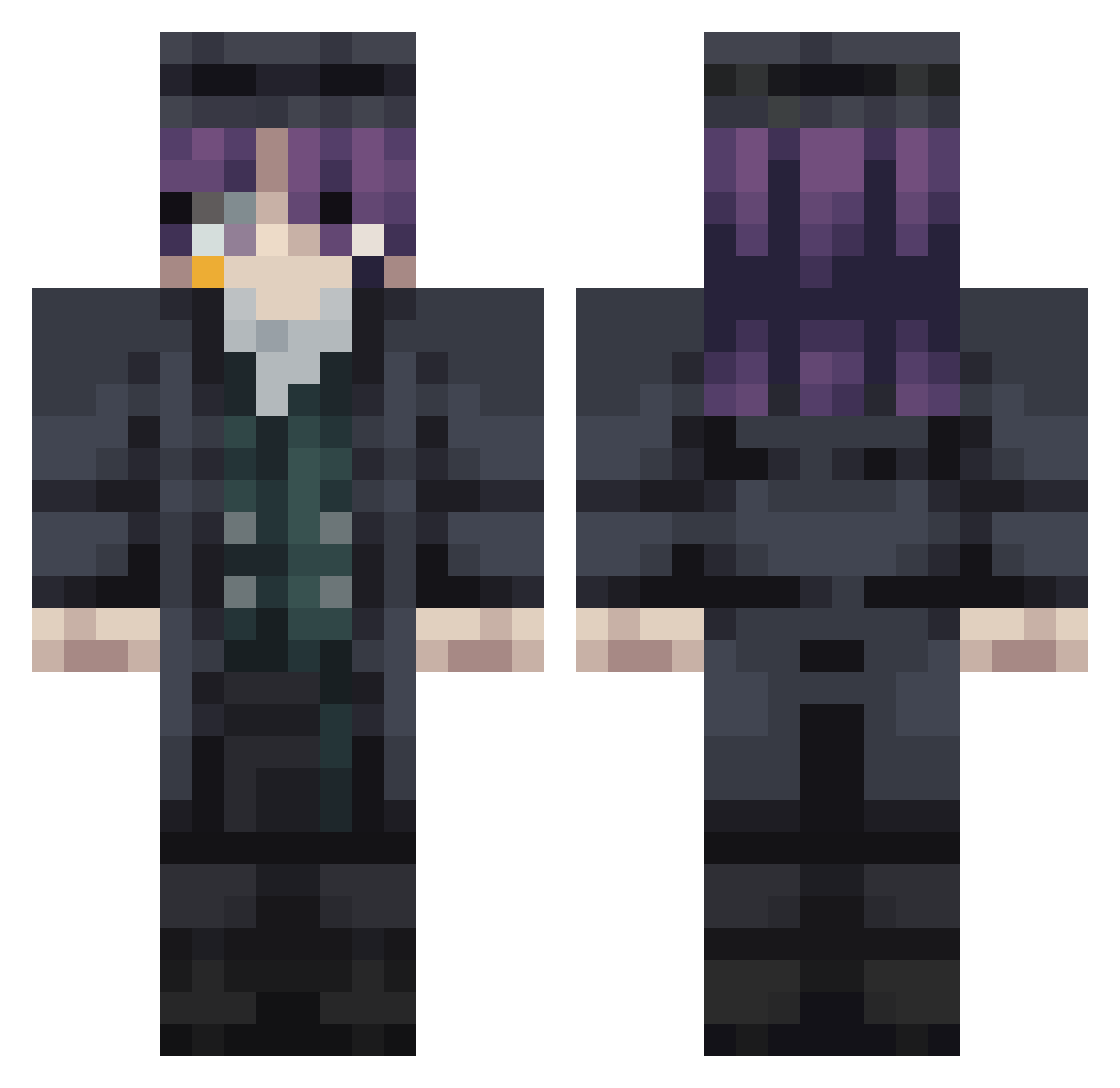 ComradeFarrel Minecraft skin, front and back view