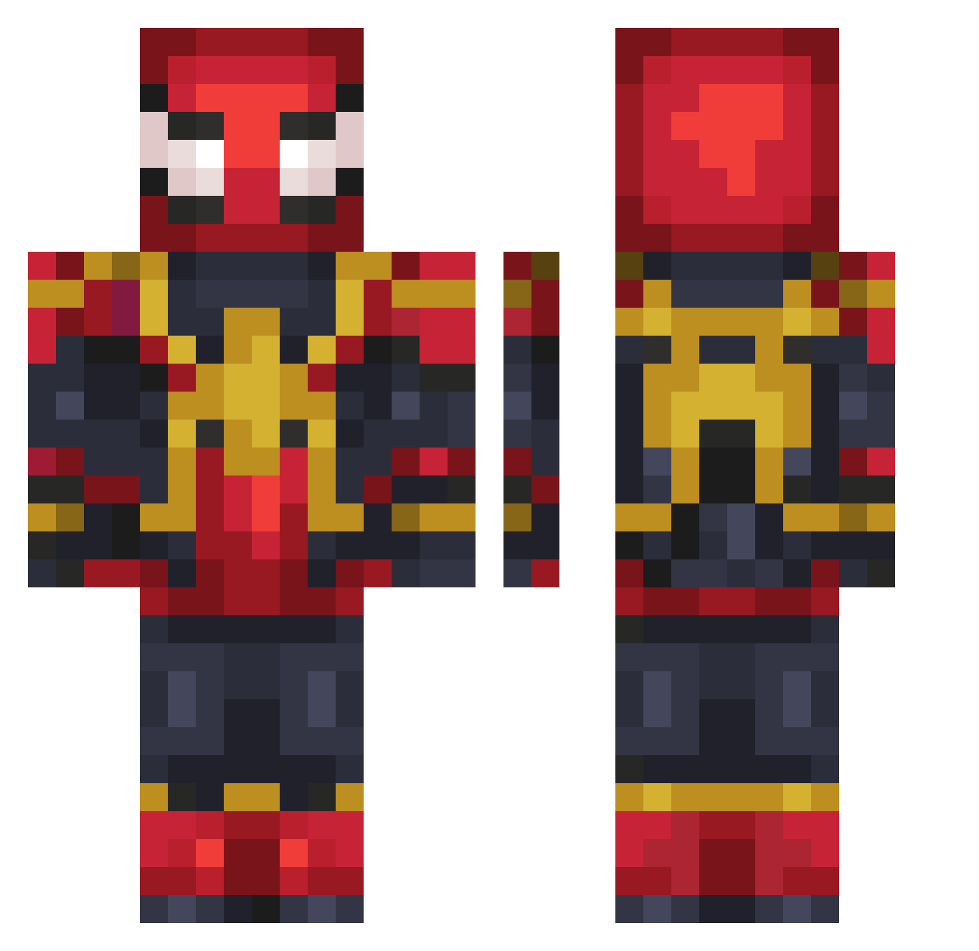 green605 Minecraft skin, front and back view