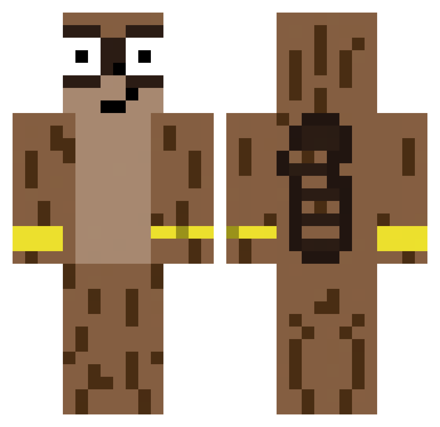 Malignancies Minecraft skin, front and back view