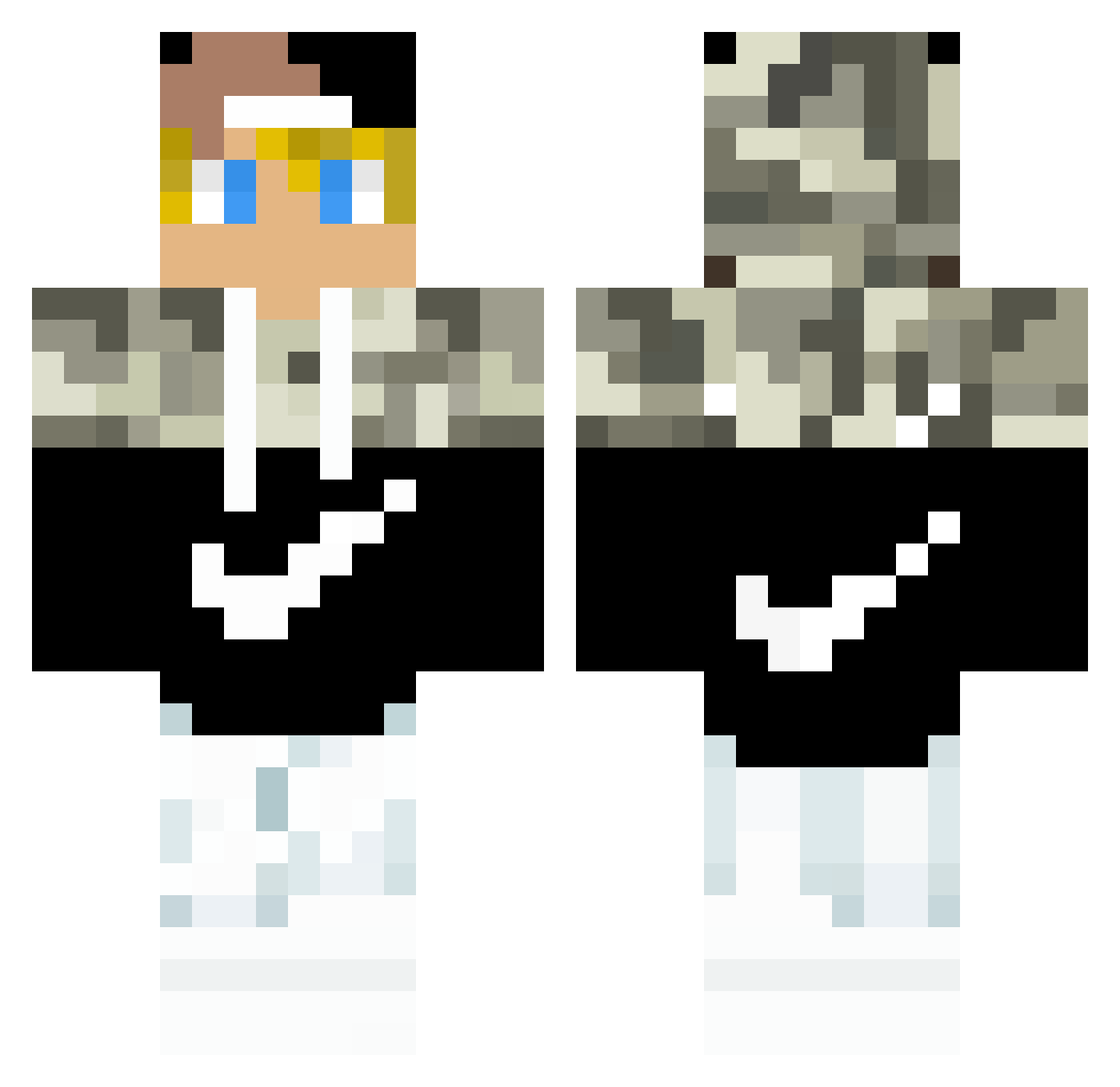 RDGS7 Minecraft skin, front and back view