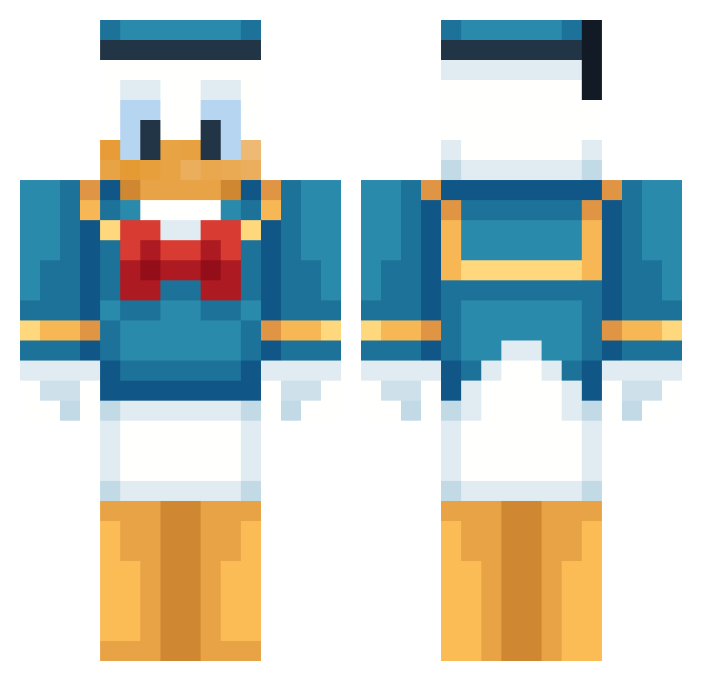 02kc Minecraft skin, front and back view