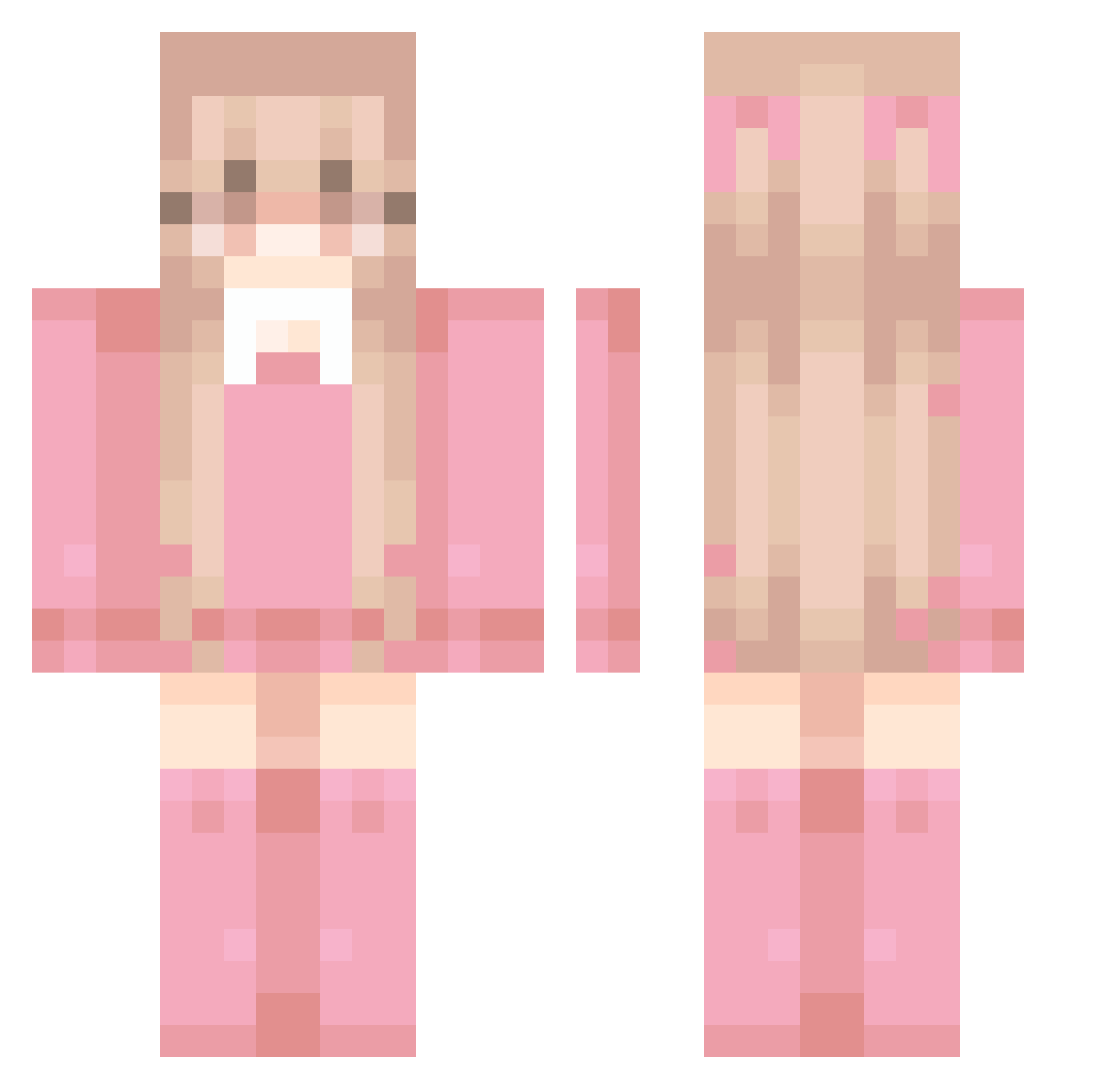 Canted Minecraft skin, front and back view