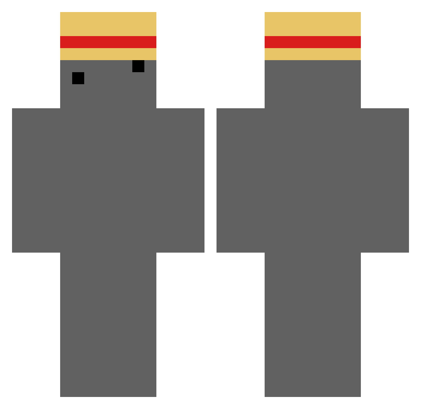 2AM_alex Minecraft skin, front and back view