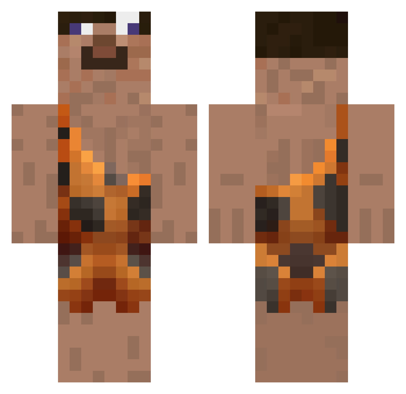 PickeldChungus Minecraft skin, front and back view