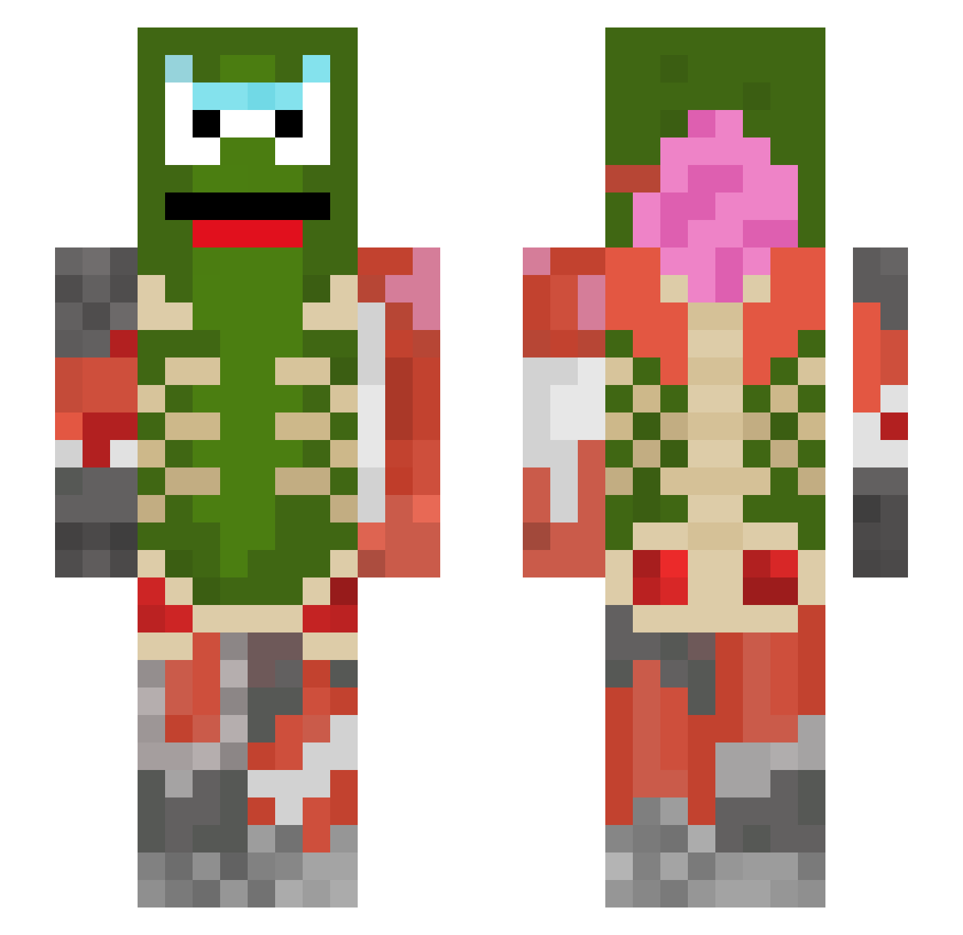 Dankerrz Minecraft skin, front and back view