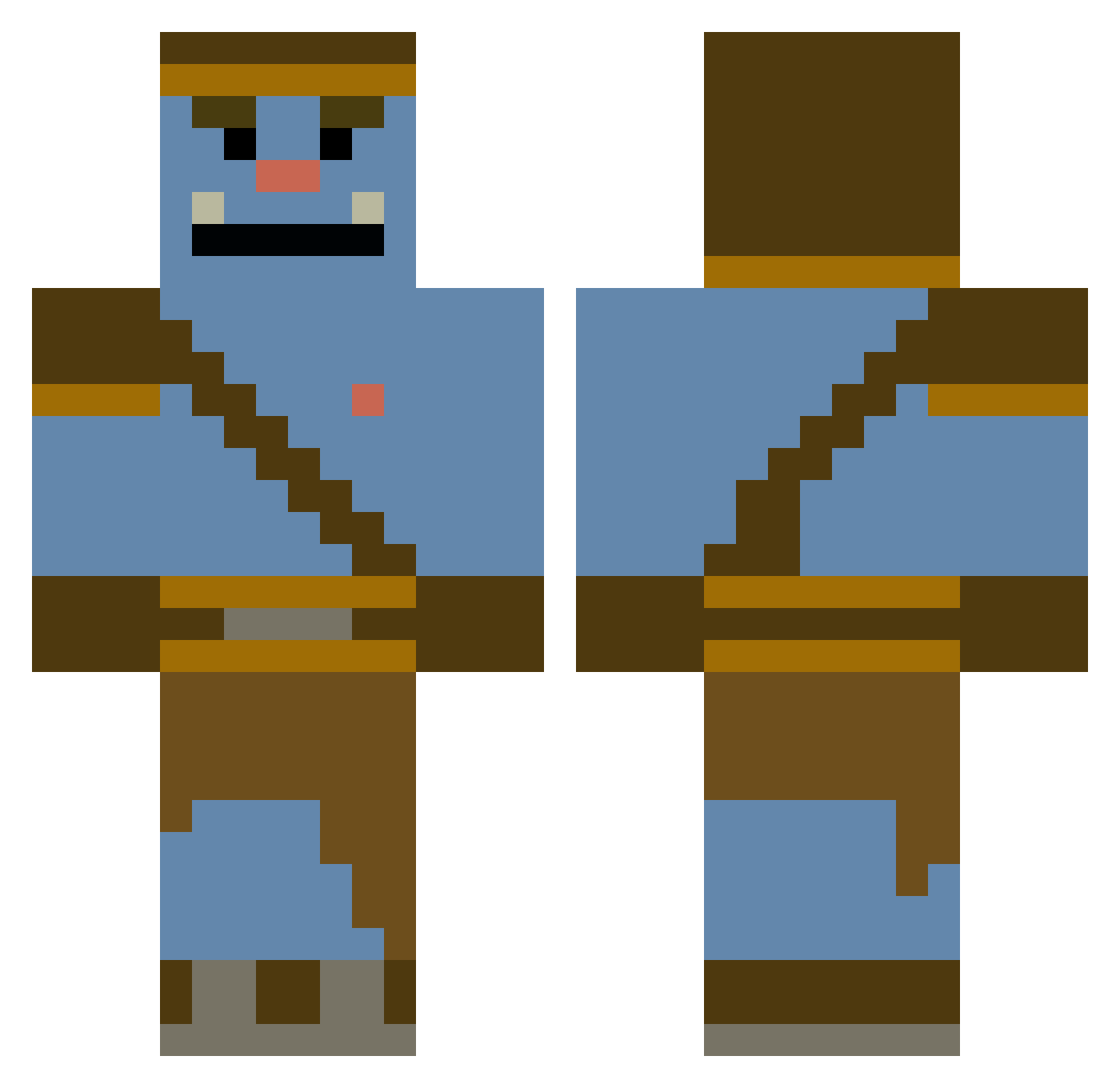 ZxWhite_ Minecraft skin, front and back view