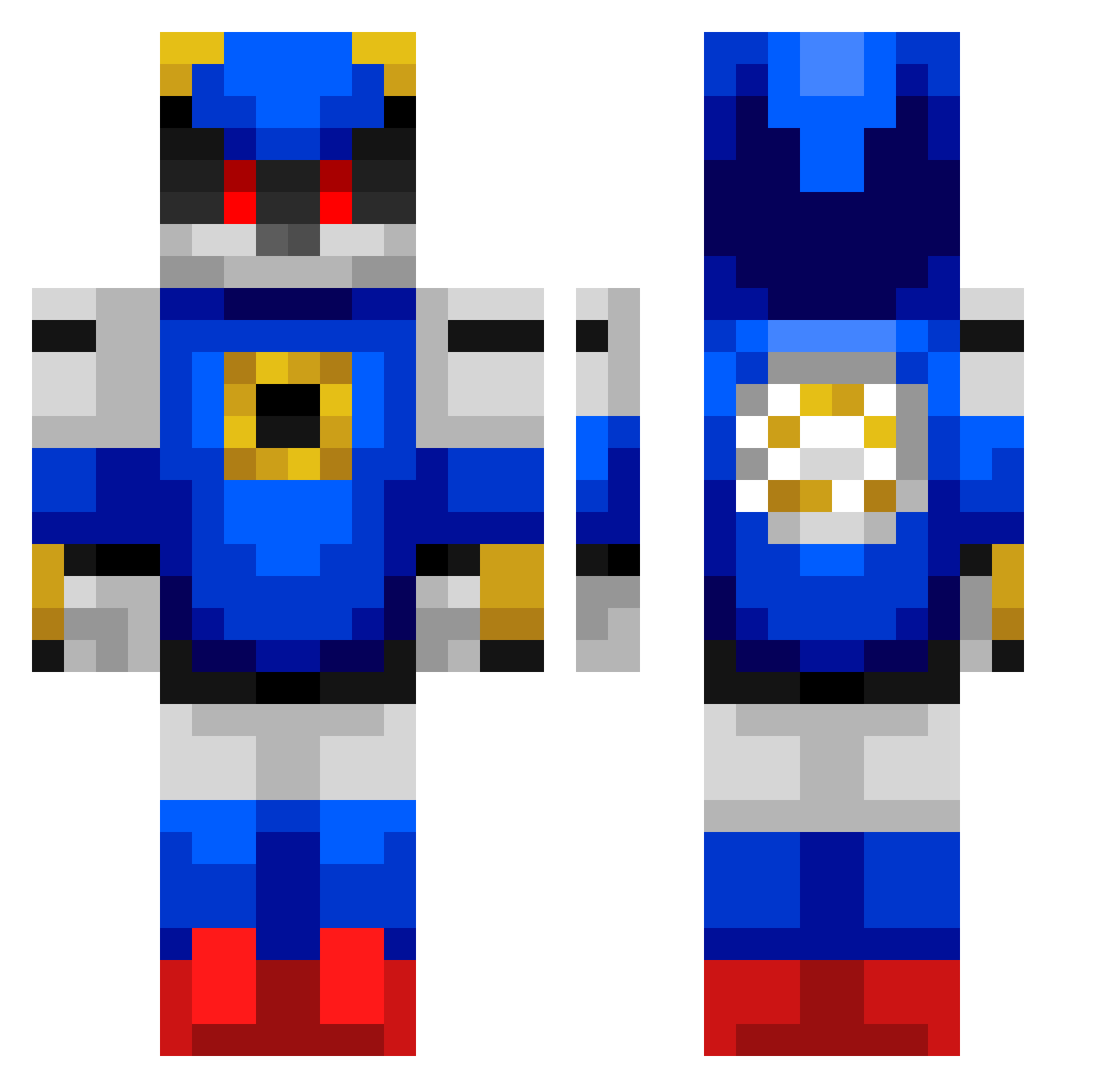 Saitoby09 Minecraft skin, front and back view