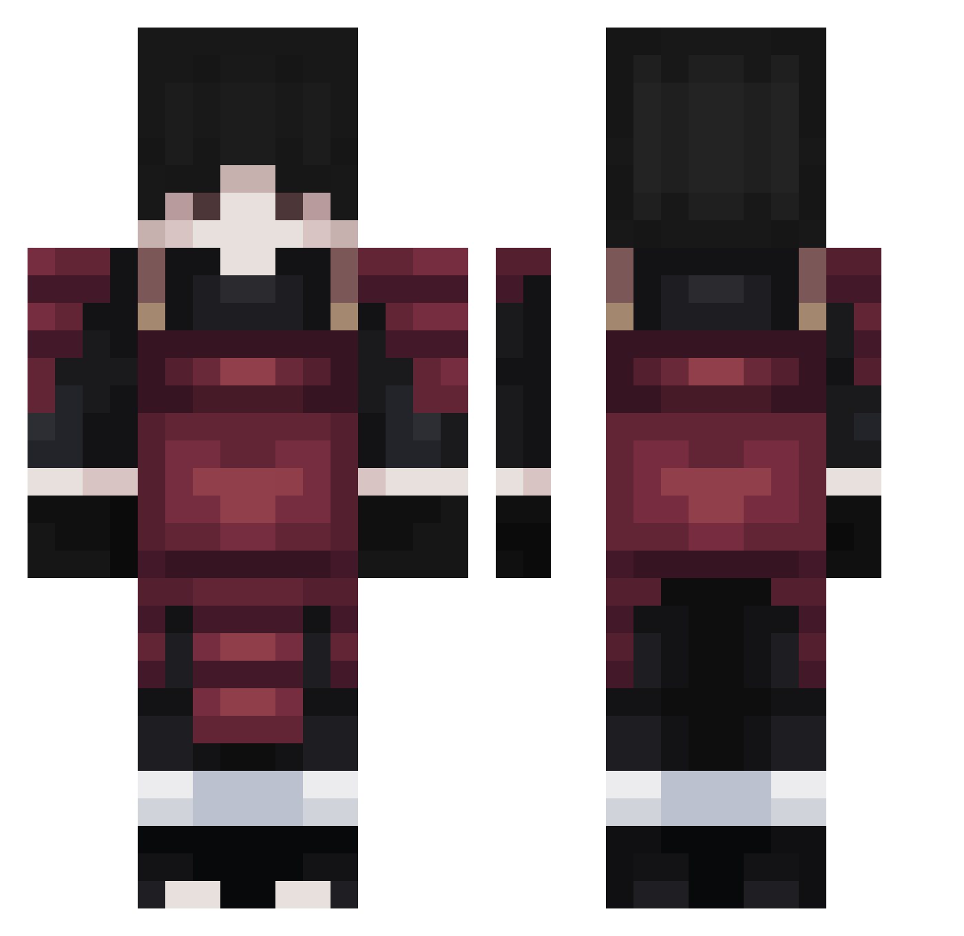 Absinth000 Minecraft skin, front and back view