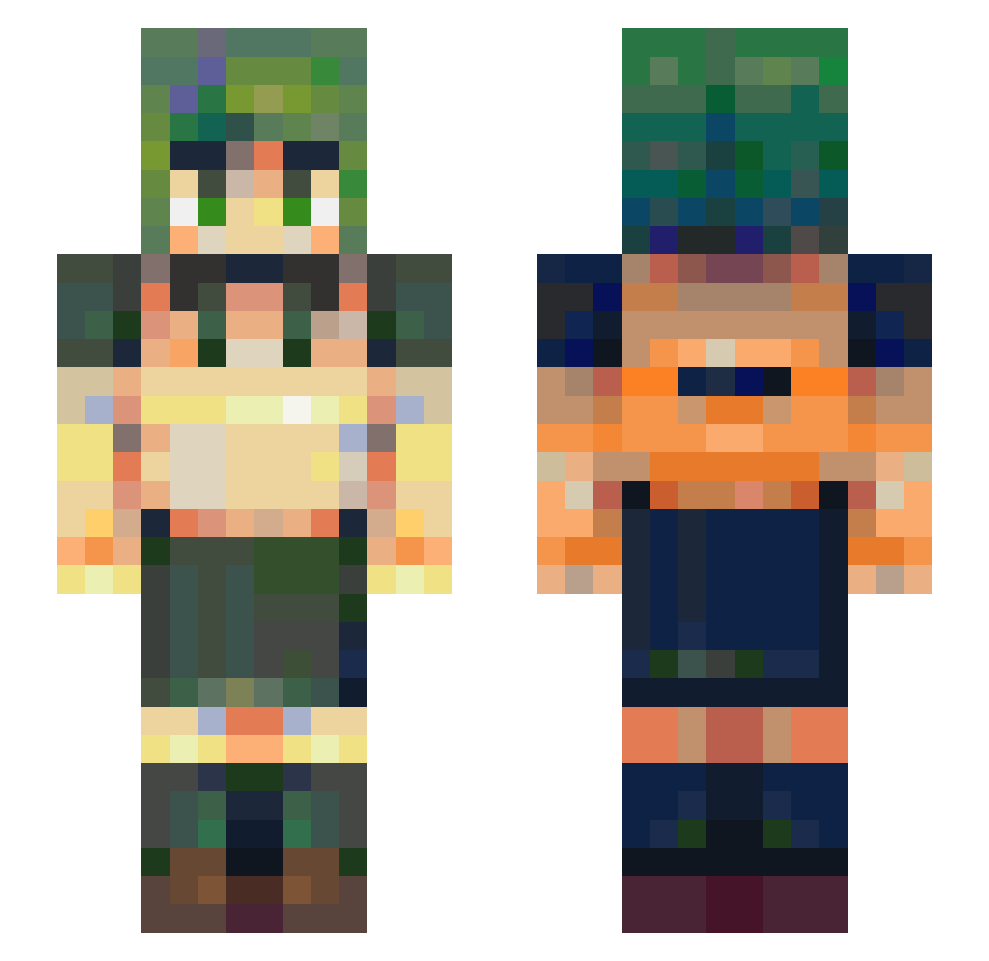 CUP5IZEVILLAGE Minecraft skin, front and back view