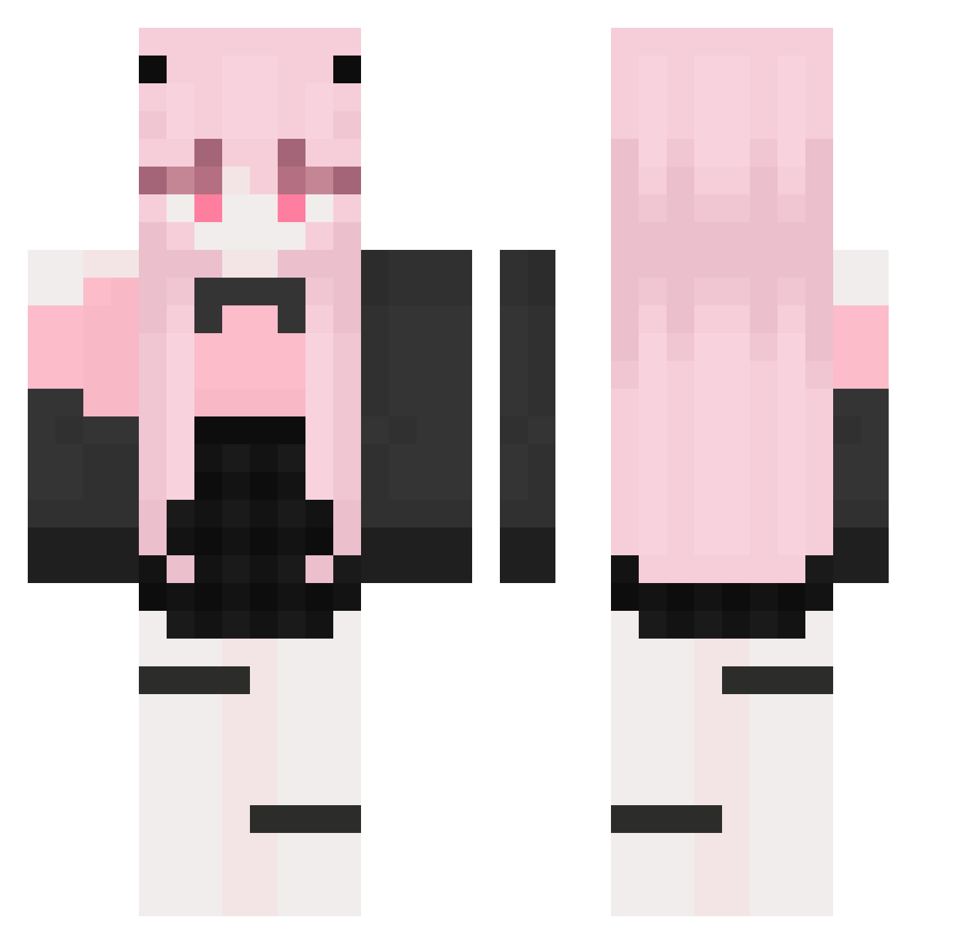Ys0n3 Minecraft skin, front and back view