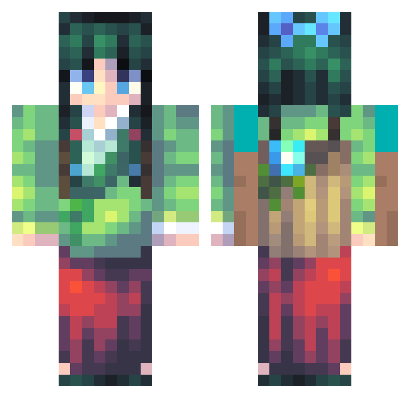 TrikerBR Minecraft skin, front and back view