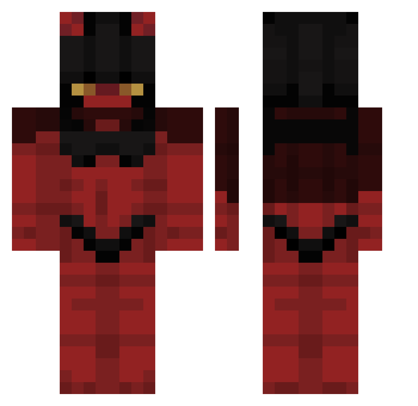 karr0tt Minecraft skin, front and back view