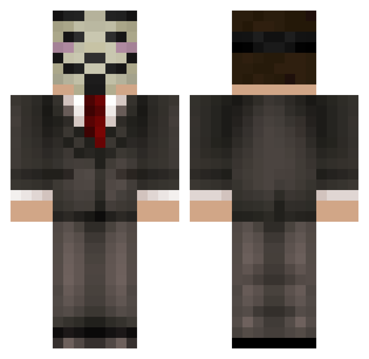 Styrene Minecraft skin, front and back view