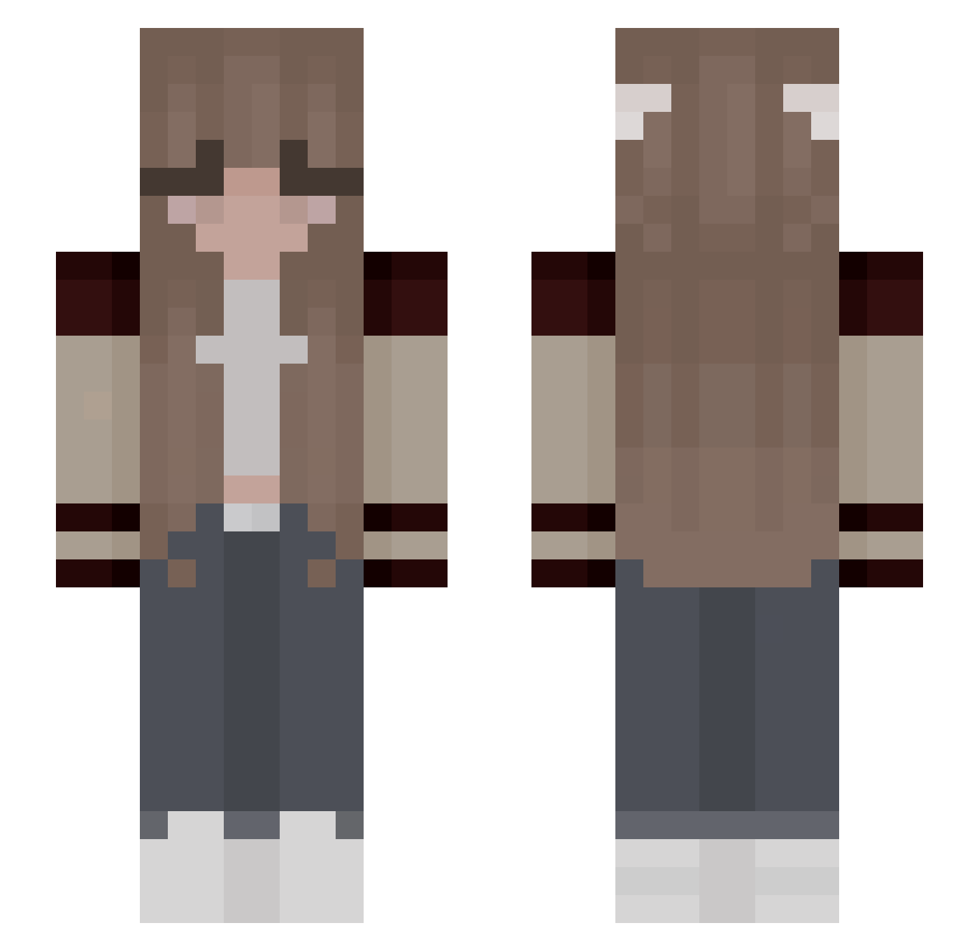 concertos Minecraft skin, front and back view