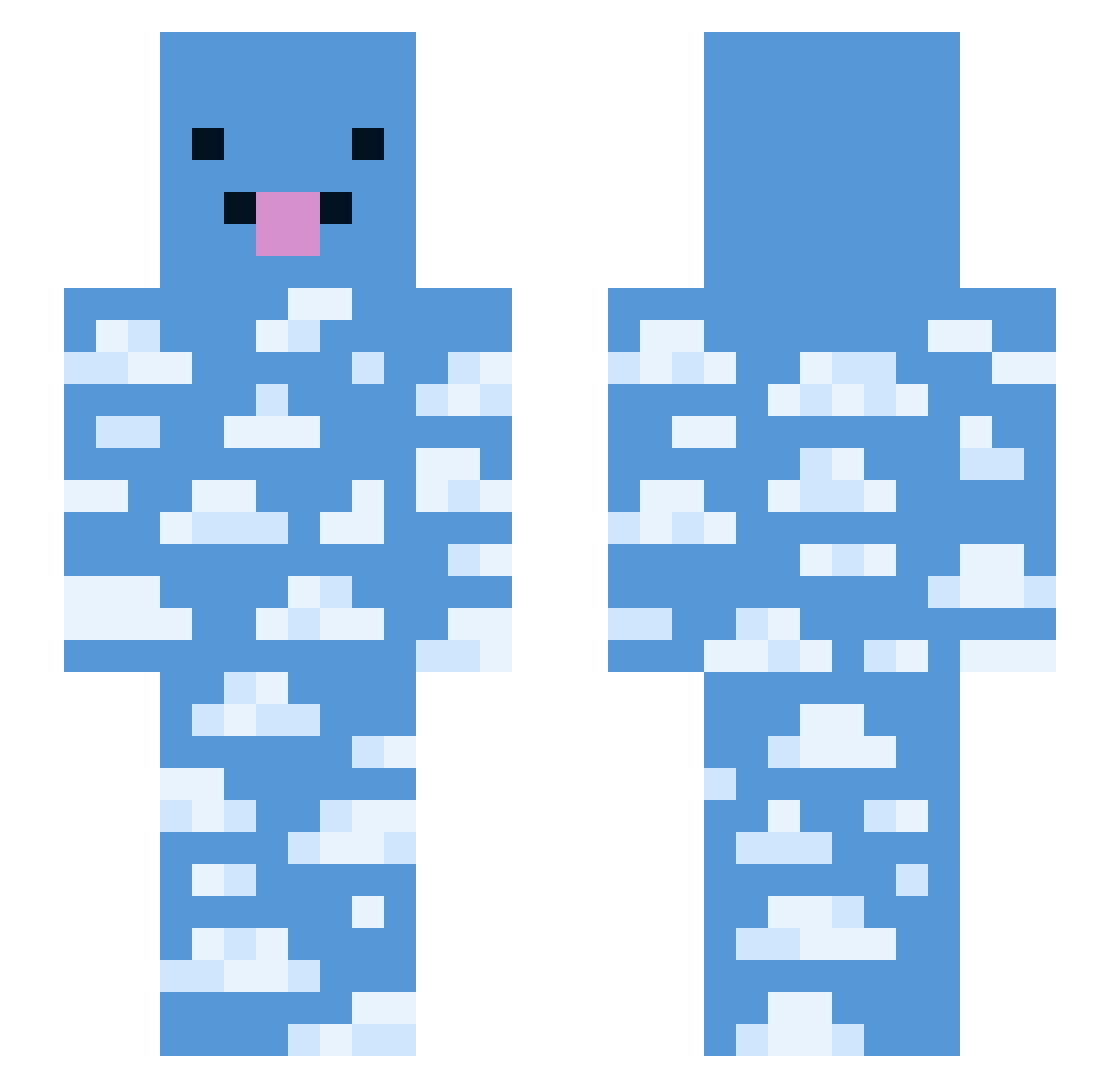 thatbluething Minecraft skin, front and back view