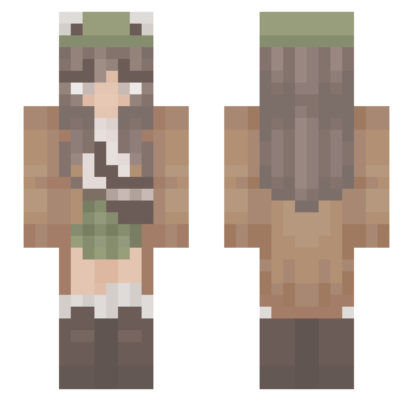 michelleplays Minecraft skin, front and back view