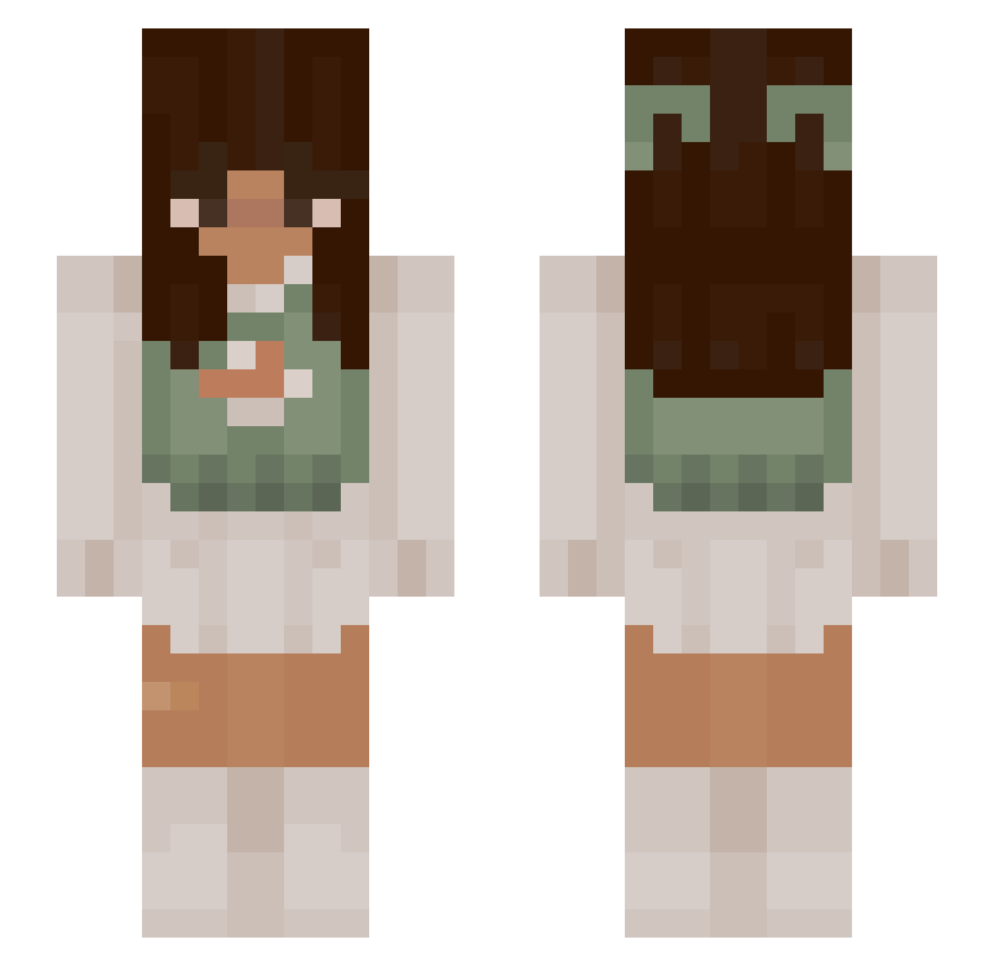 winkelhak Minecraft skin, front and back view