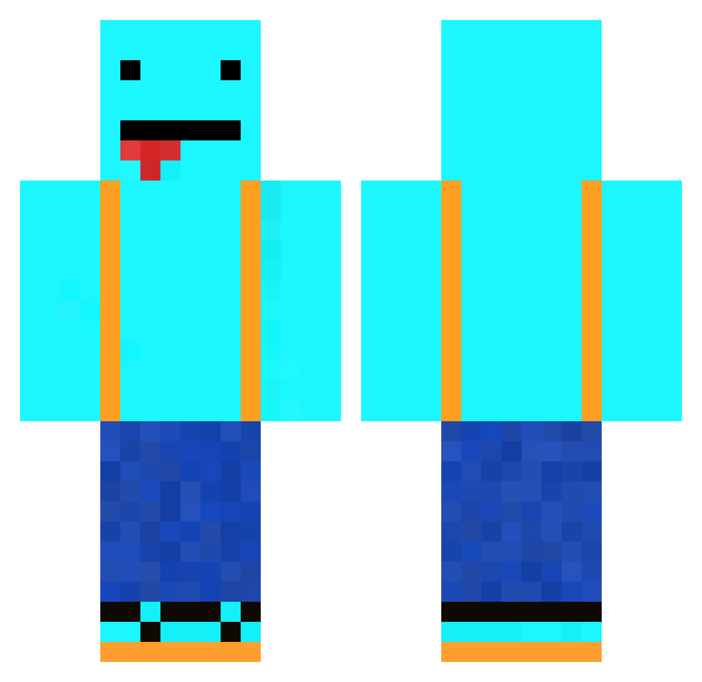 zk_pooh Minecraft skin, front and back view