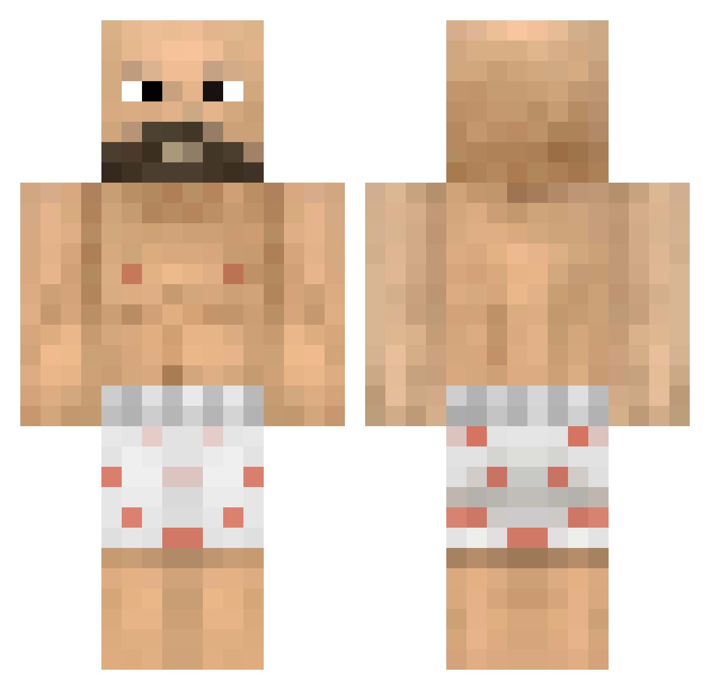 Chisstof Minecraft skin, front and back view