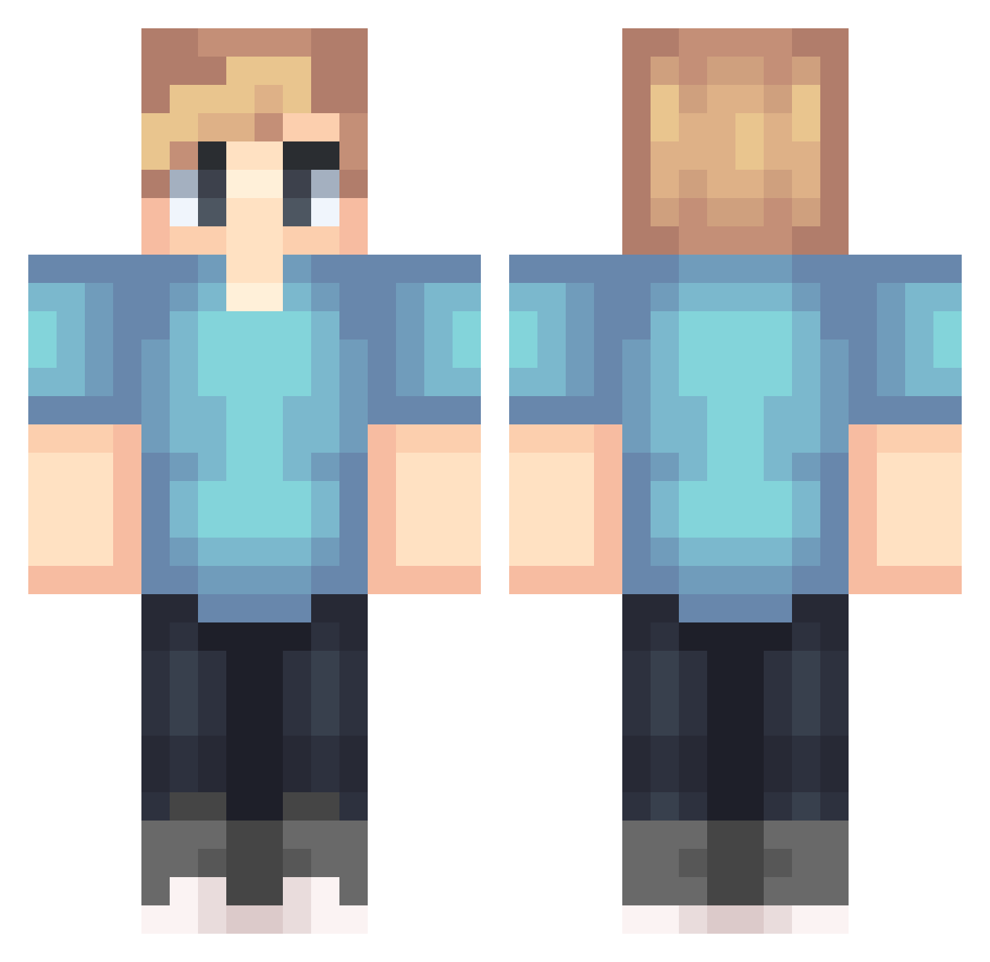Reframa Minecraft skin, front and back view