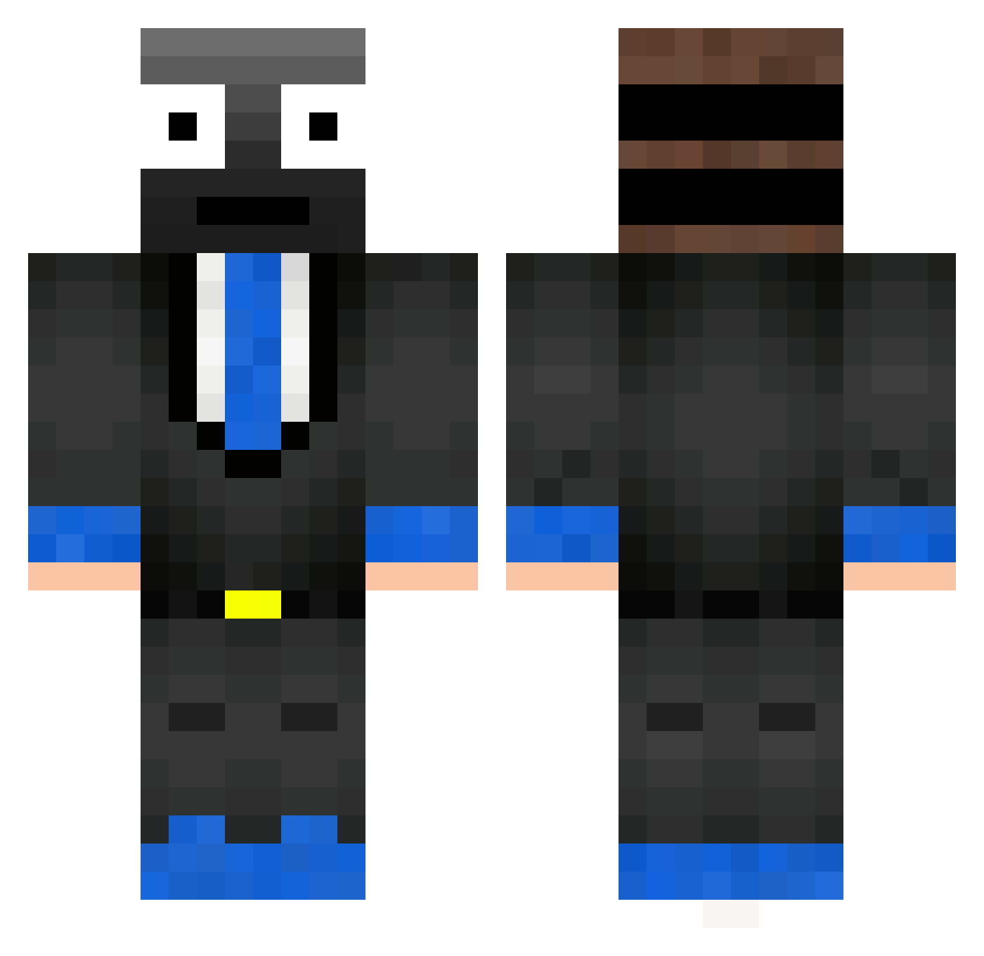 ArthurCRIA Minecraft skin, front and back view