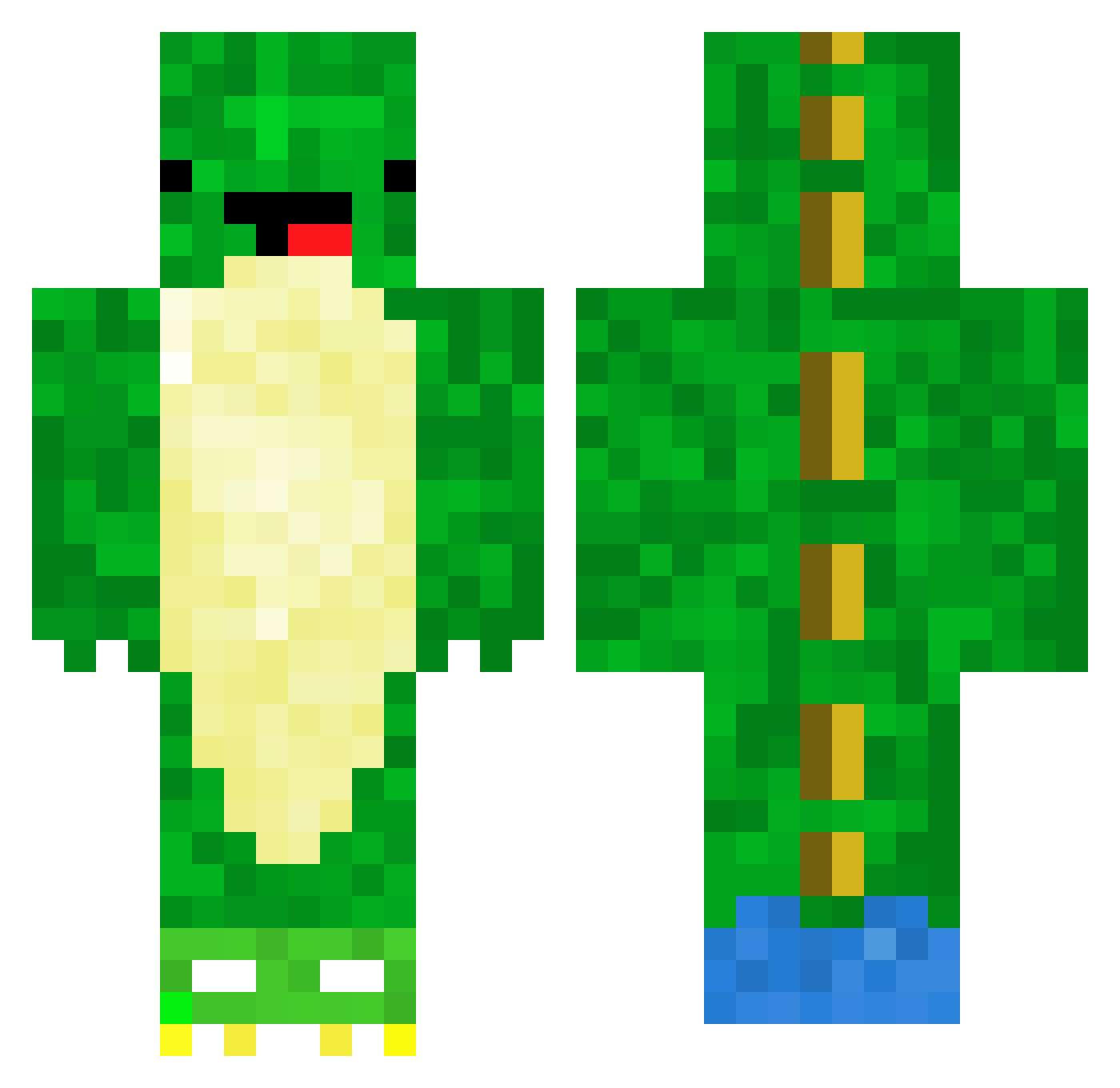 archemi9 Minecraft skin, front and back view