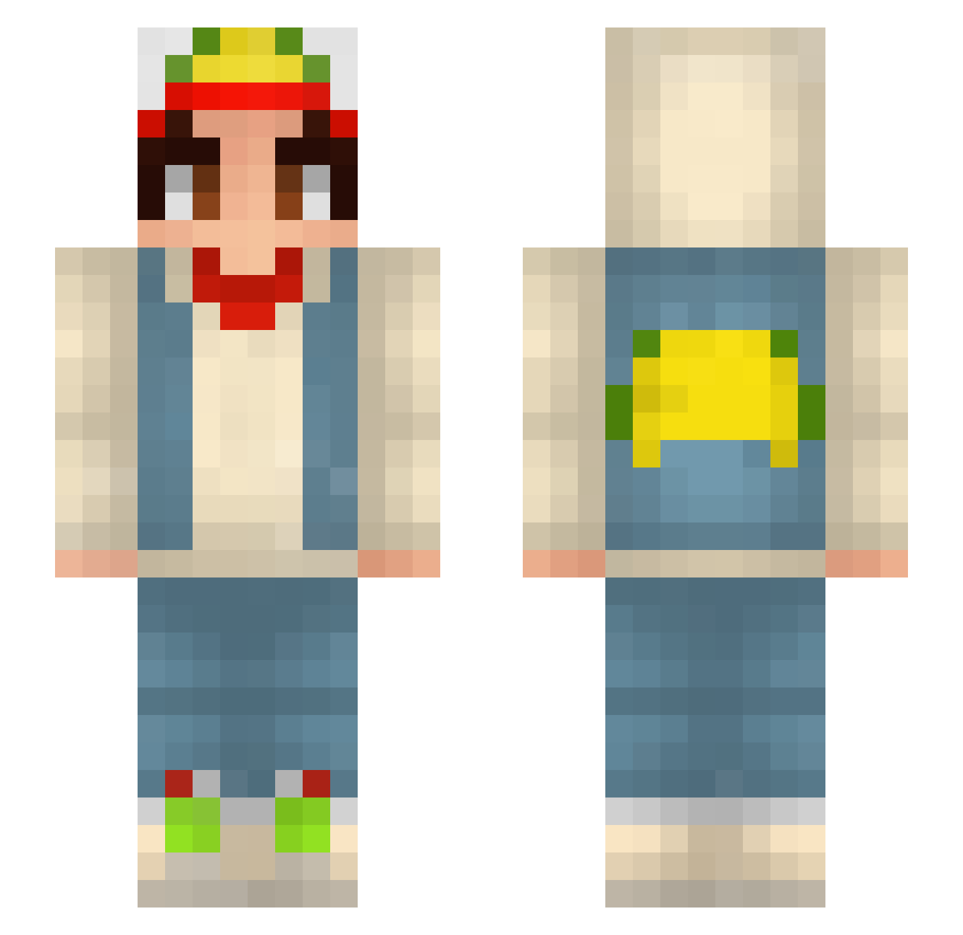 KaizenSempai Minecraft skin, front and back view