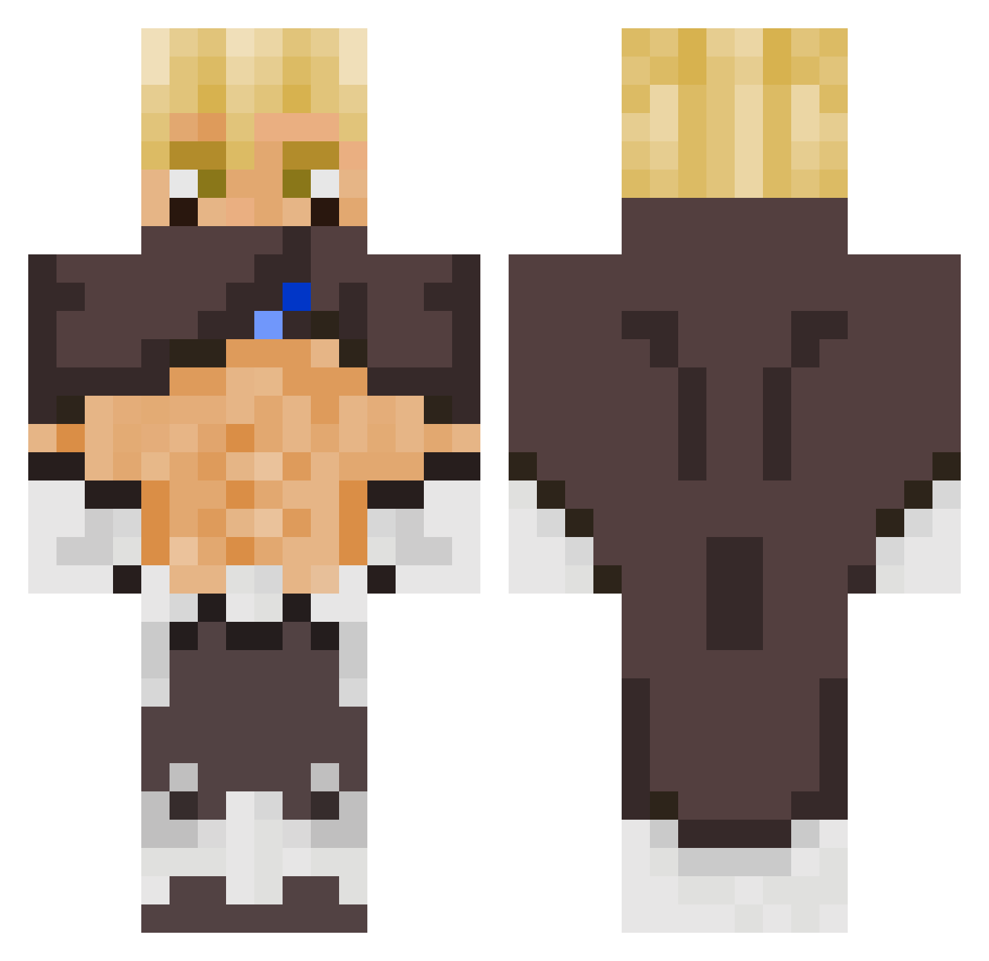 Kazumi31 Minecraft skin, front and back view