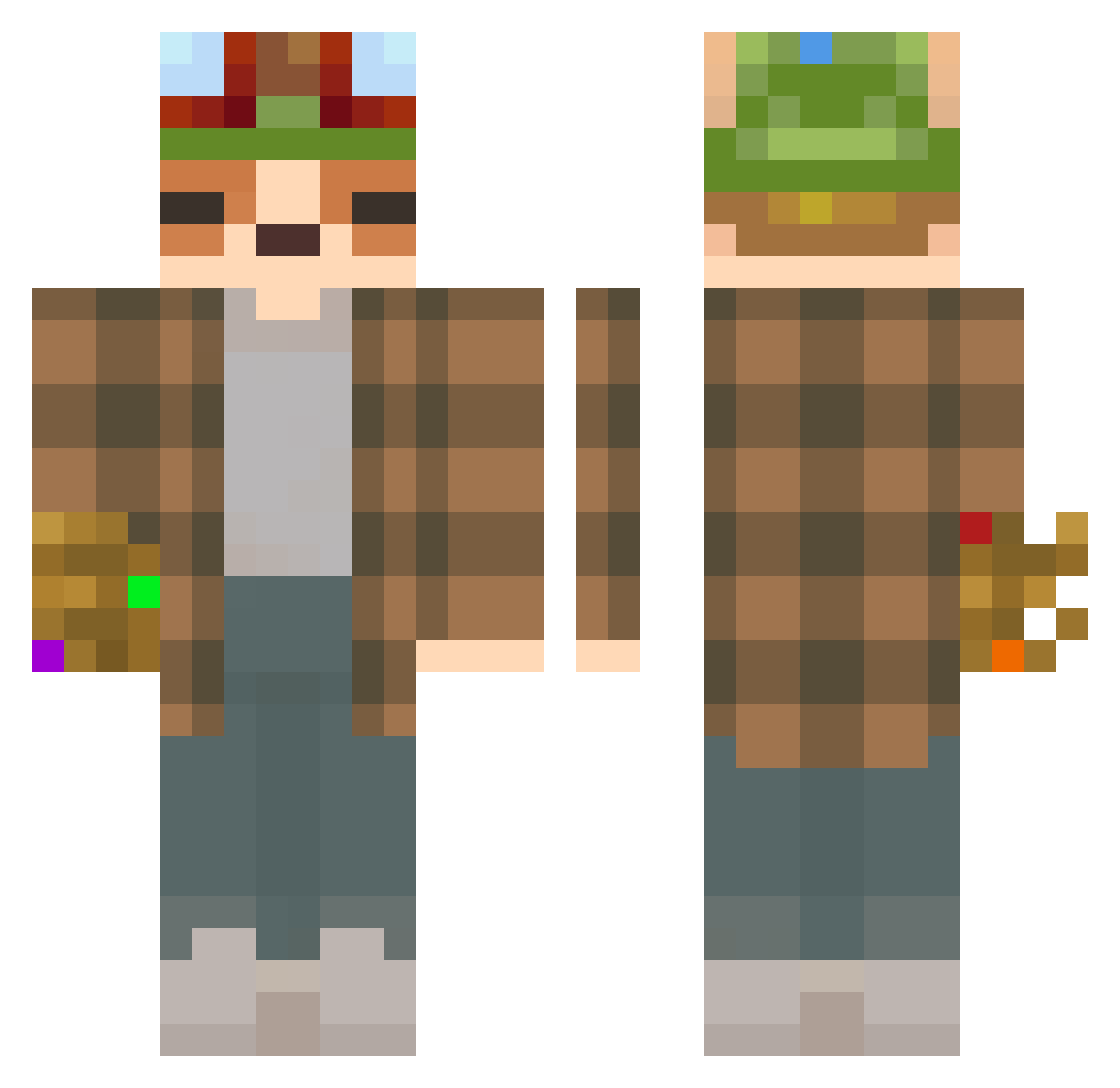 godsyng Minecraft skin, front and back view