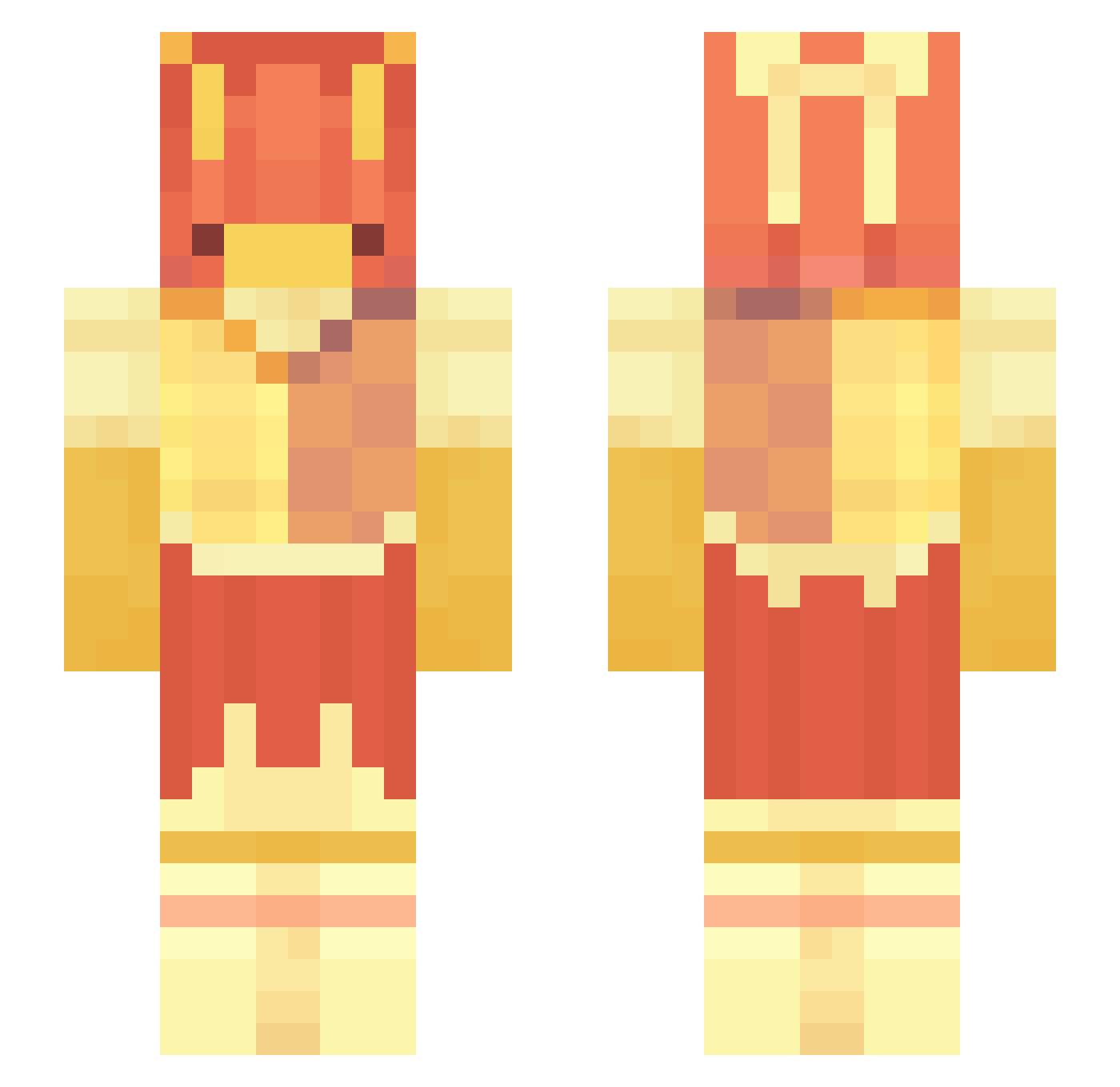 sillybreadb Minecraft skin, front and back view