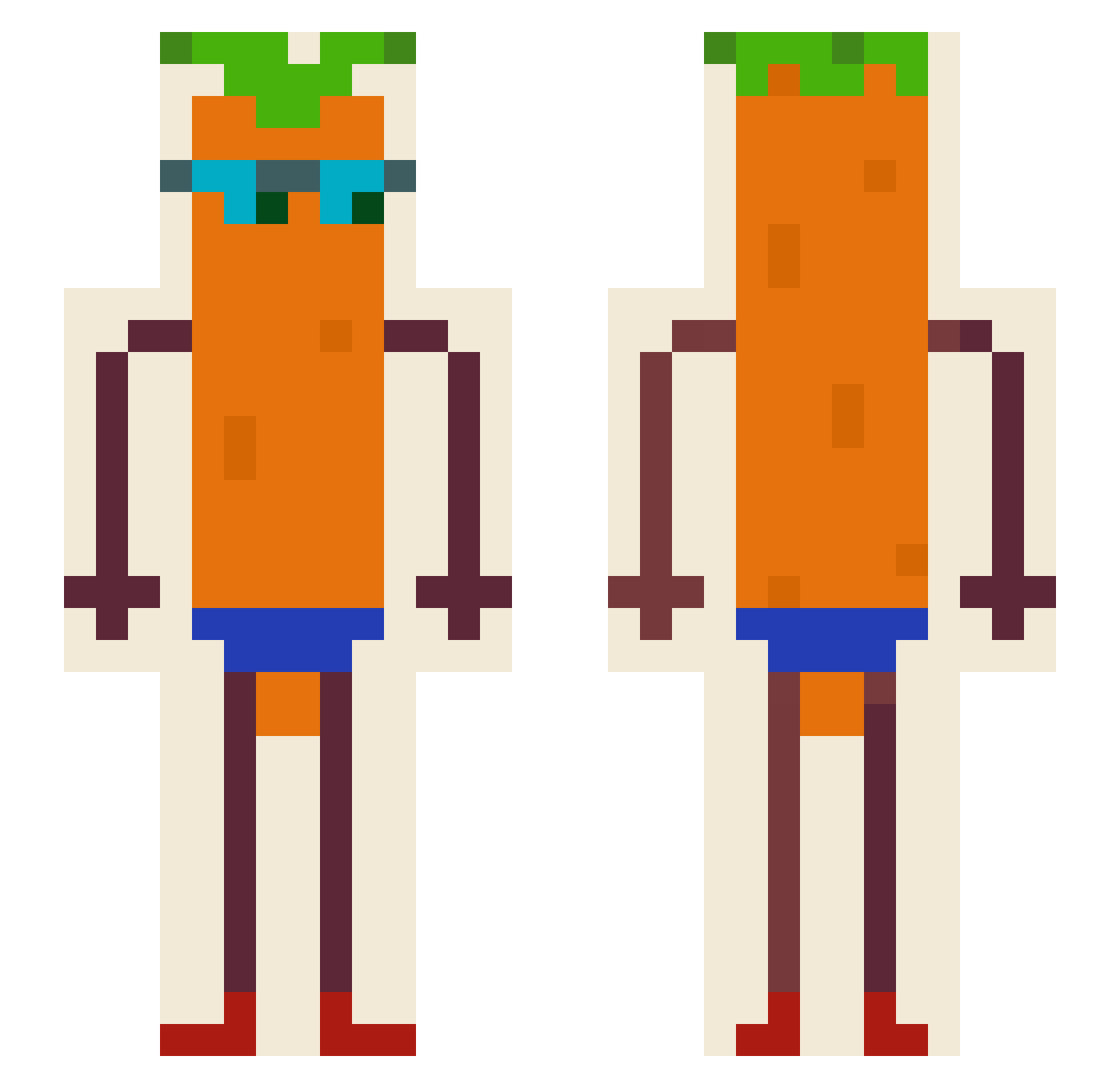 LELEGOHAN Minecraft skin, front and back view