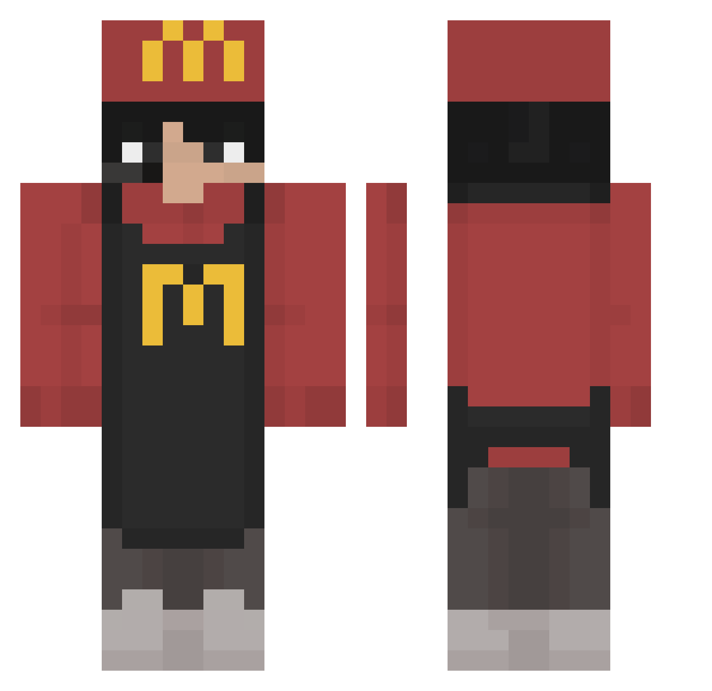 rusa444 Minecraft skin, front and back view