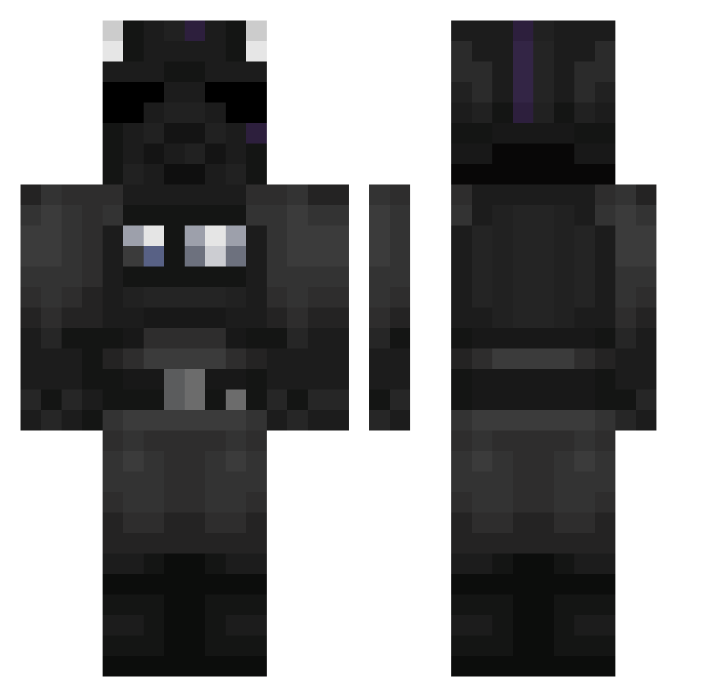 MCSquad Minecraft skin, front and back view