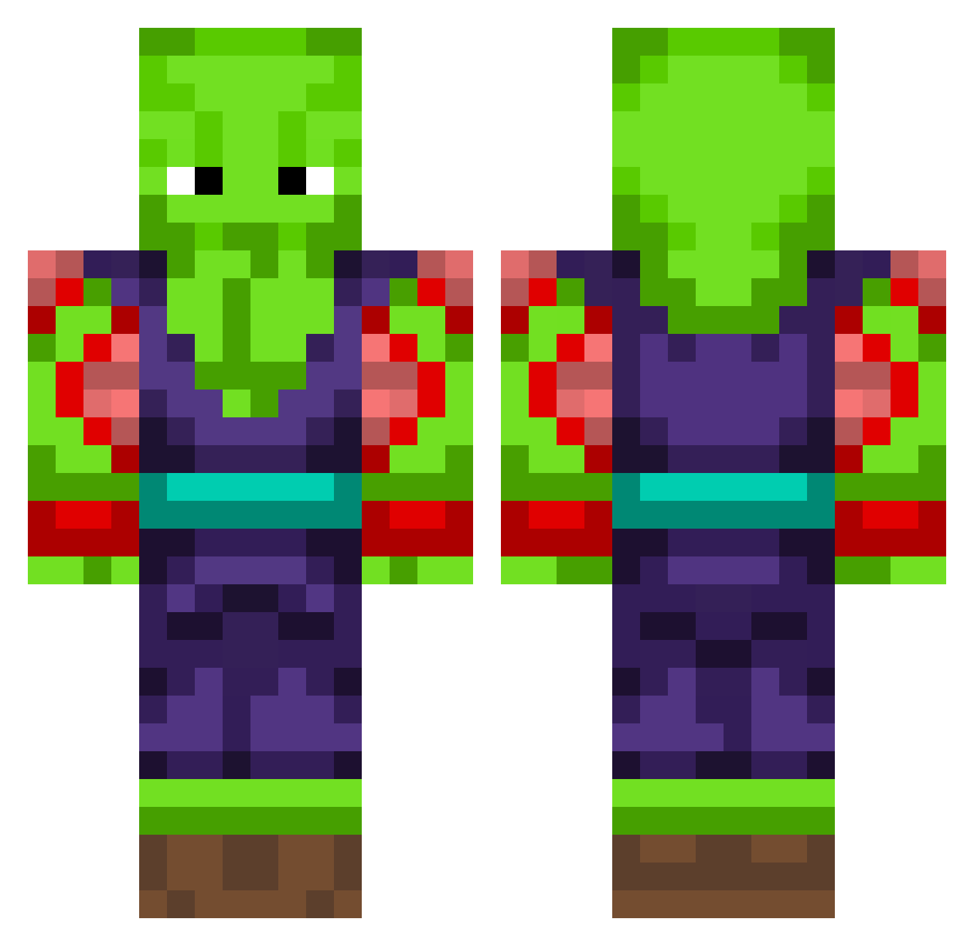 WildHollyword Minecraft skin, front and back view