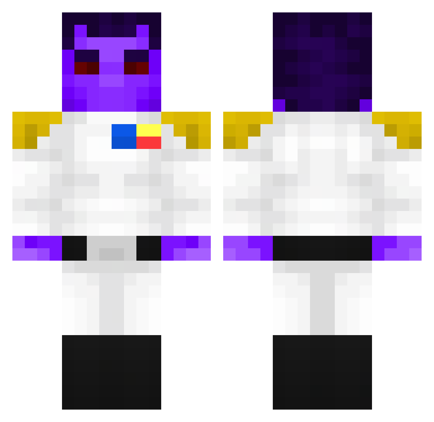 Lycktan02 Minecraft skin, front and back view