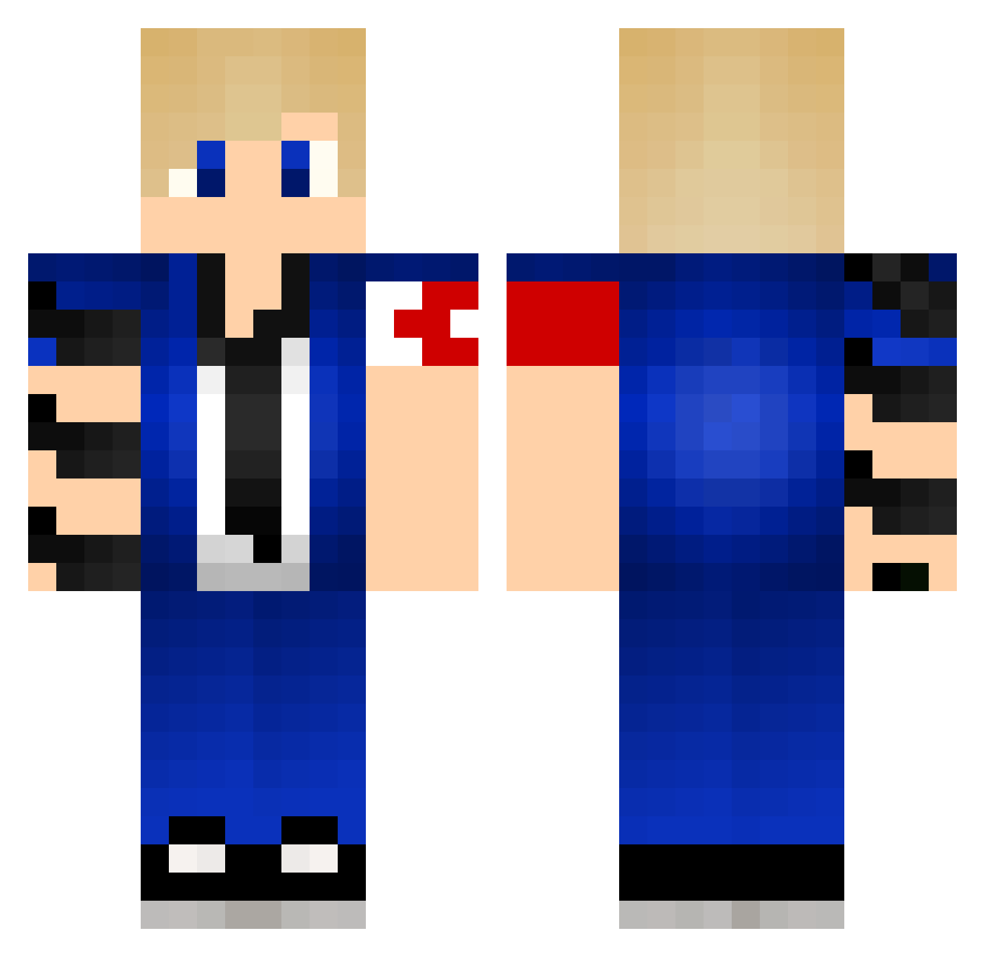 KesqiNN Minecraft skin, front and back view