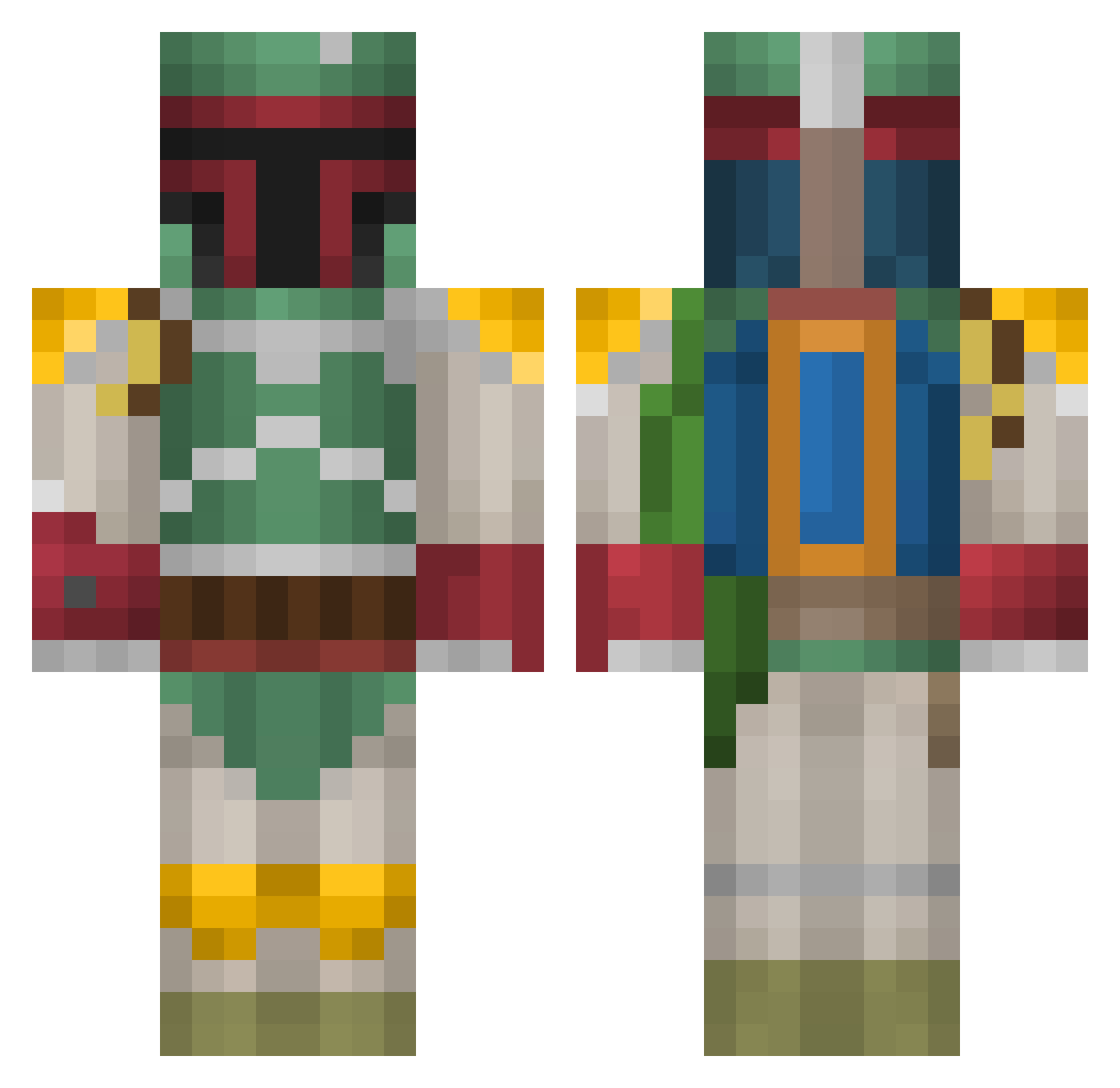 hdz33113 Minecraft skin, front and back view