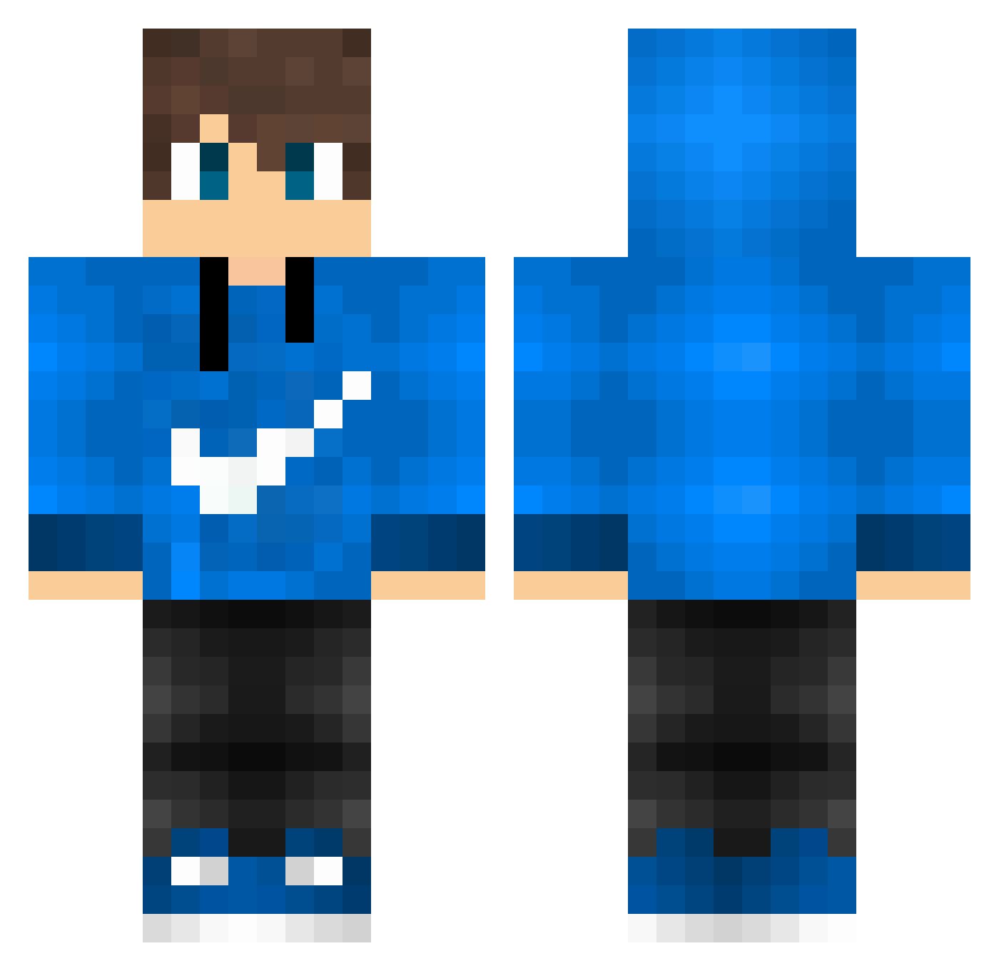 NicoVCAPO Minecraft skin, front and back view