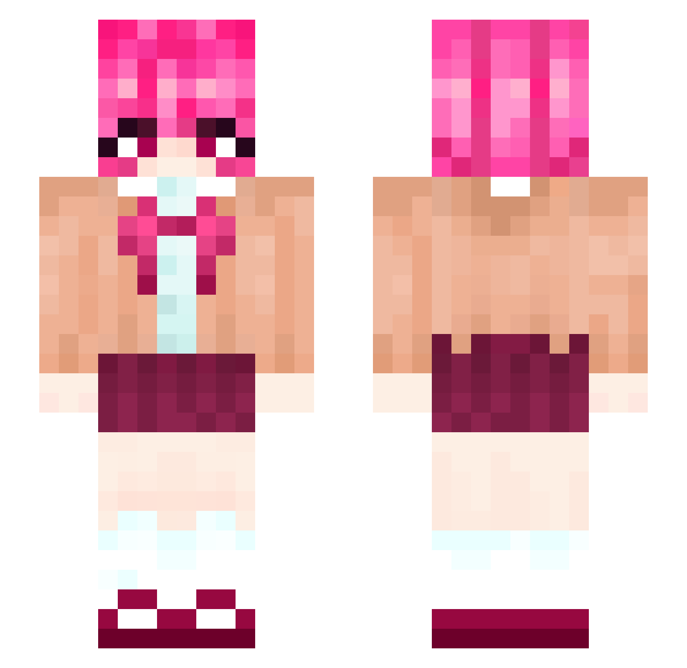 Kkxiis Minecraft skin, front and back view