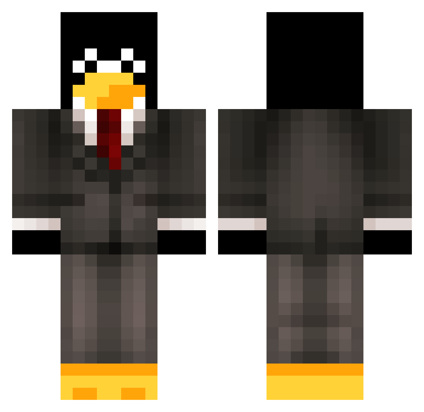 TBud74 Minecraft skin, front and back view