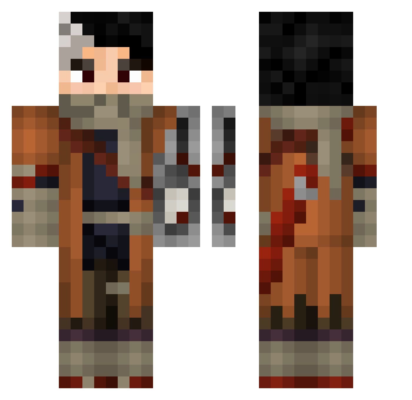 Leontief Minecraft skin, front and back view