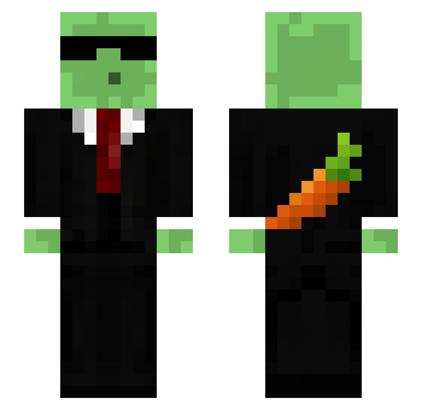 Loored Minecraft skin, front and back view