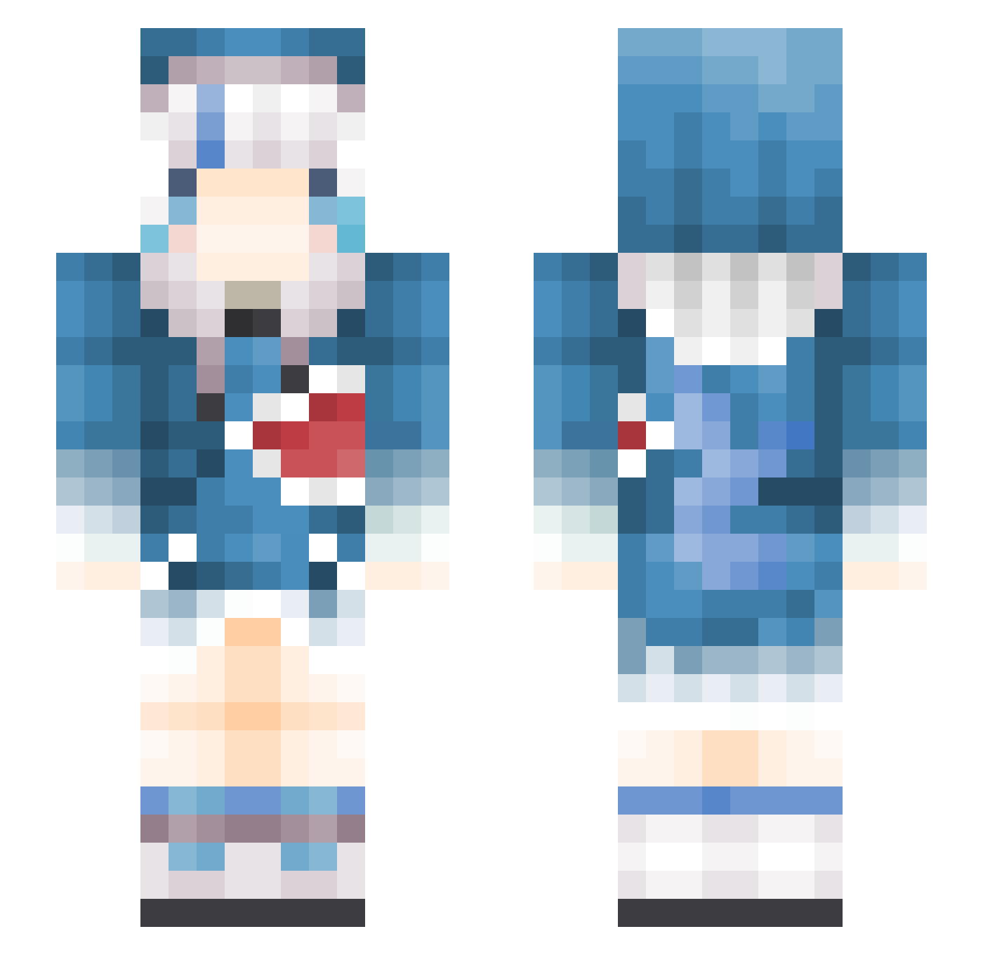Rediah Minecraft skin, front and back view