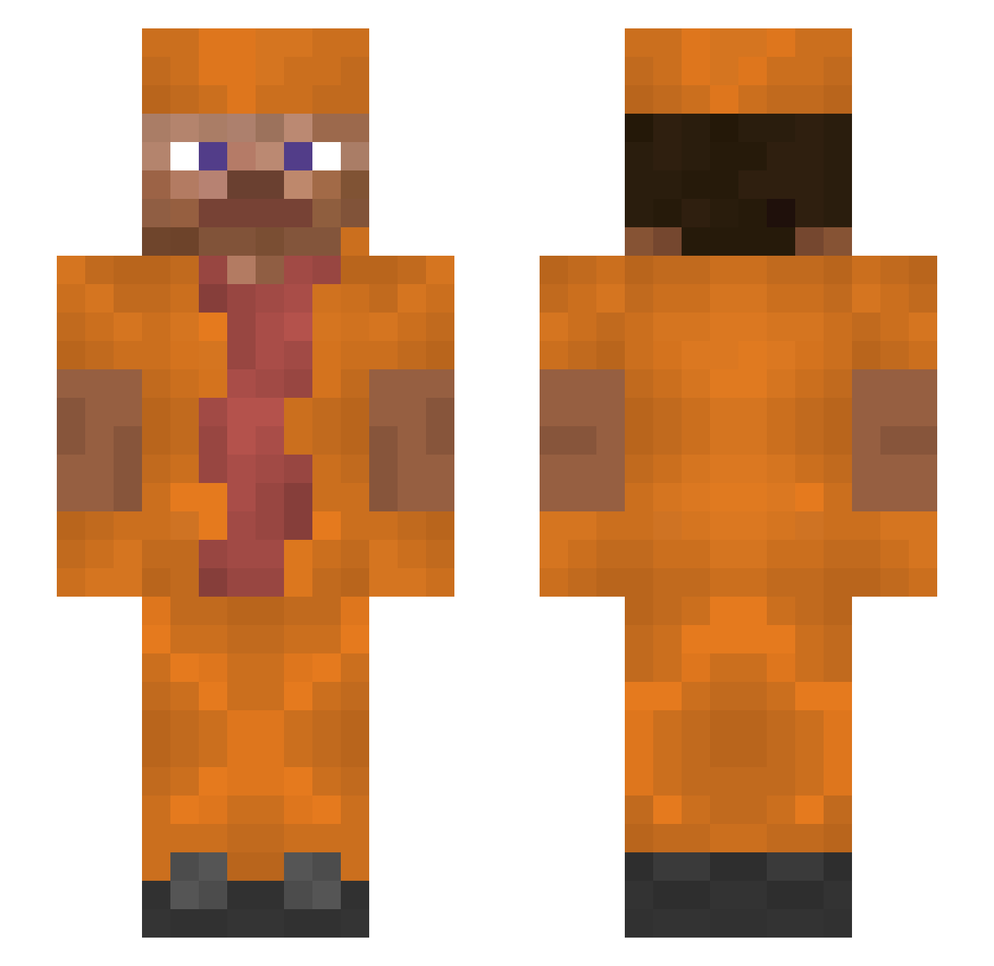 funklolol Minecraft skin, front and back view