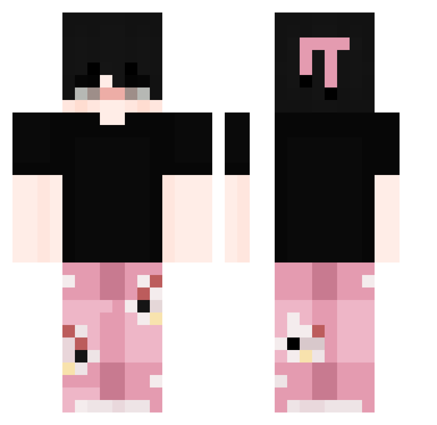 zzatanna Minecraft skin, front and back view