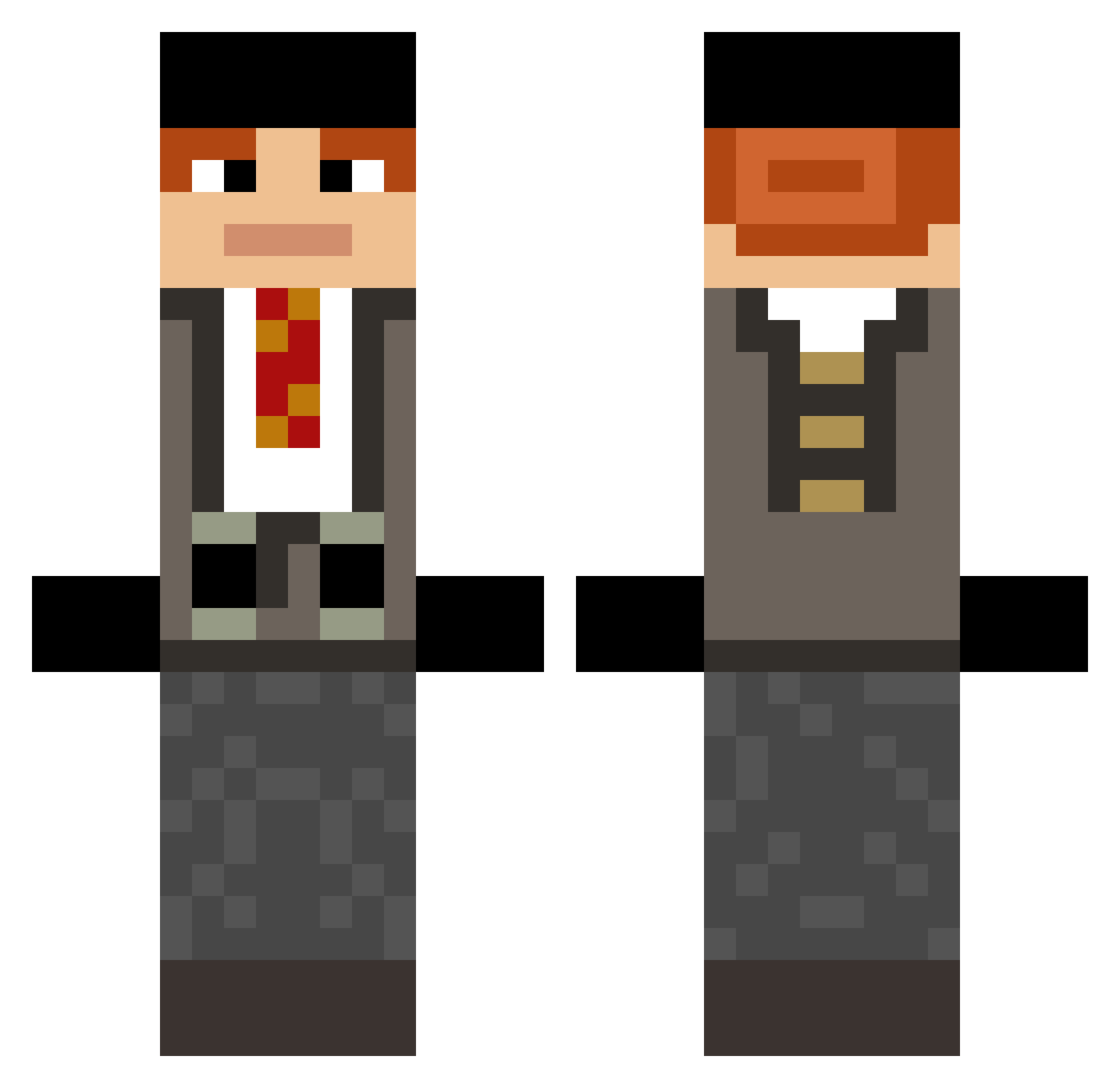 Avocadokern Minecraft skin, front and back view