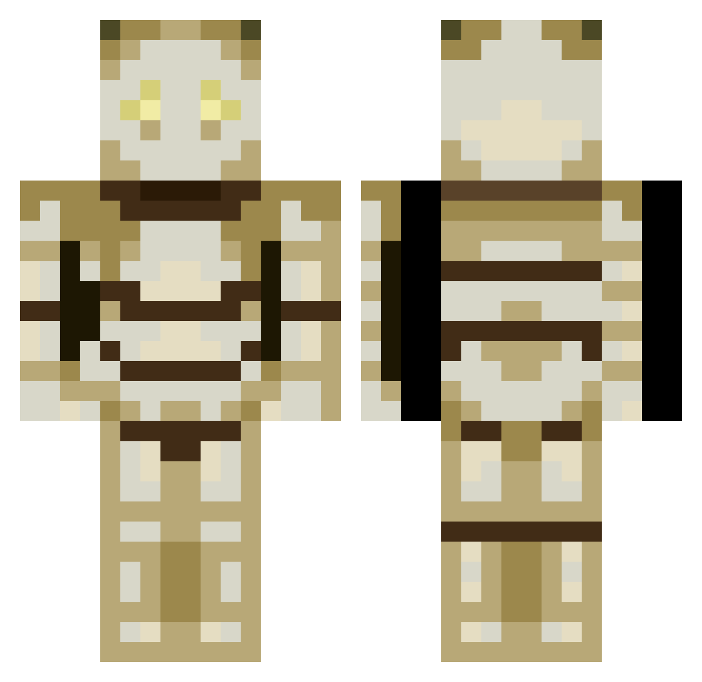 slunkus Minecraft skin, front and back view