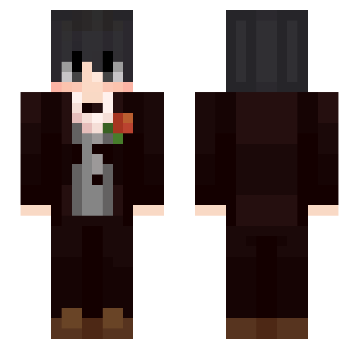 OnlyOneNumber Minecraft skin, front and back view