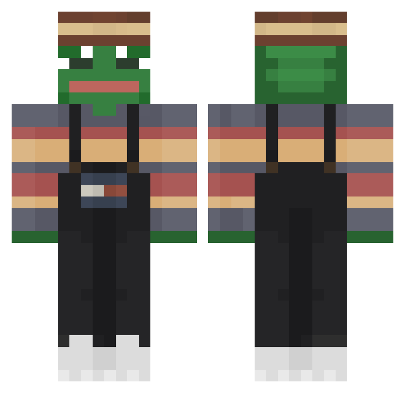 kataser Minecraft skin, front and back view